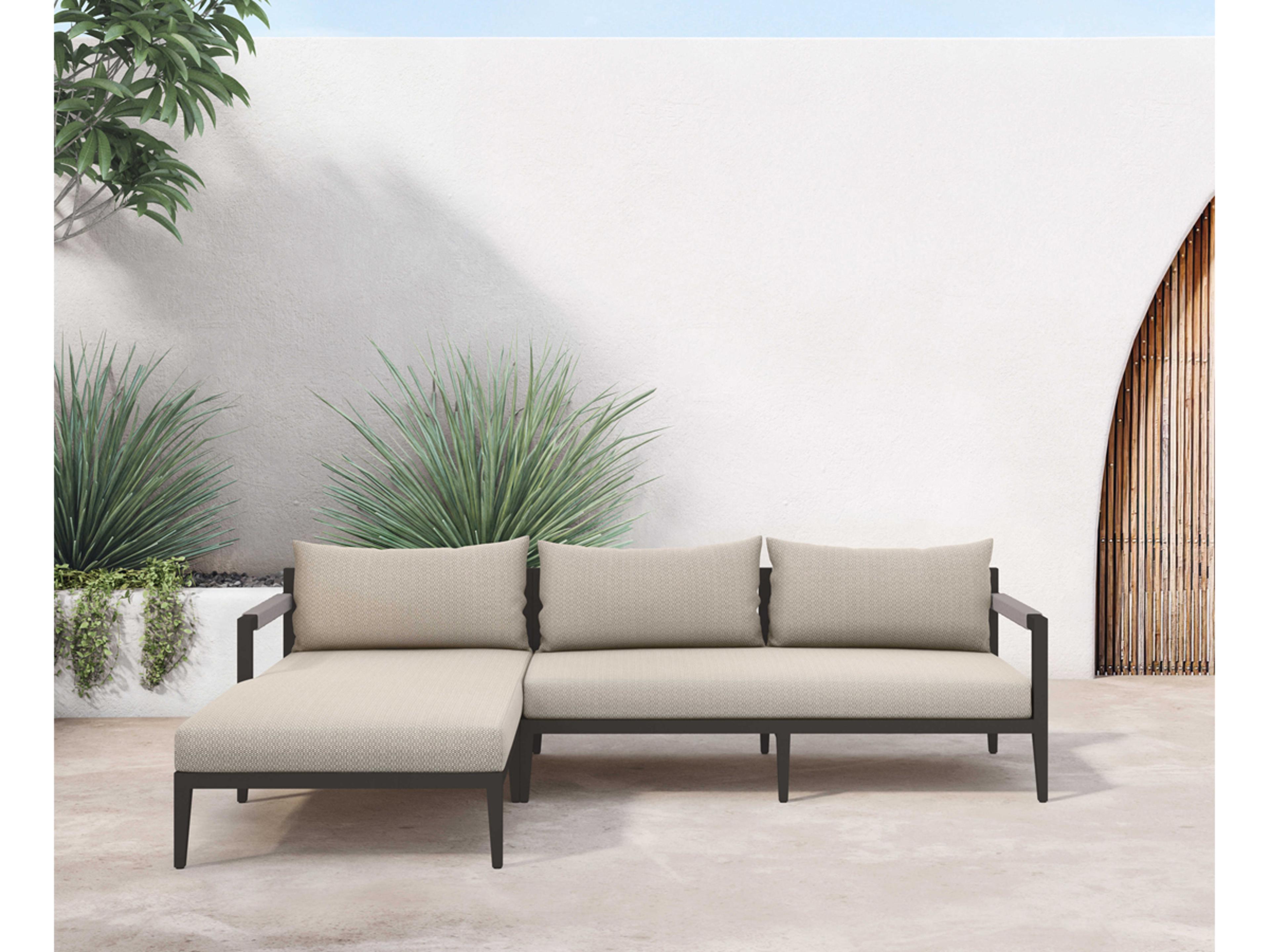 Luxecor Globetrotter Outdoor Faye Sand / Bronze Ivory Rope Left Arm Facing Sectional Sofa