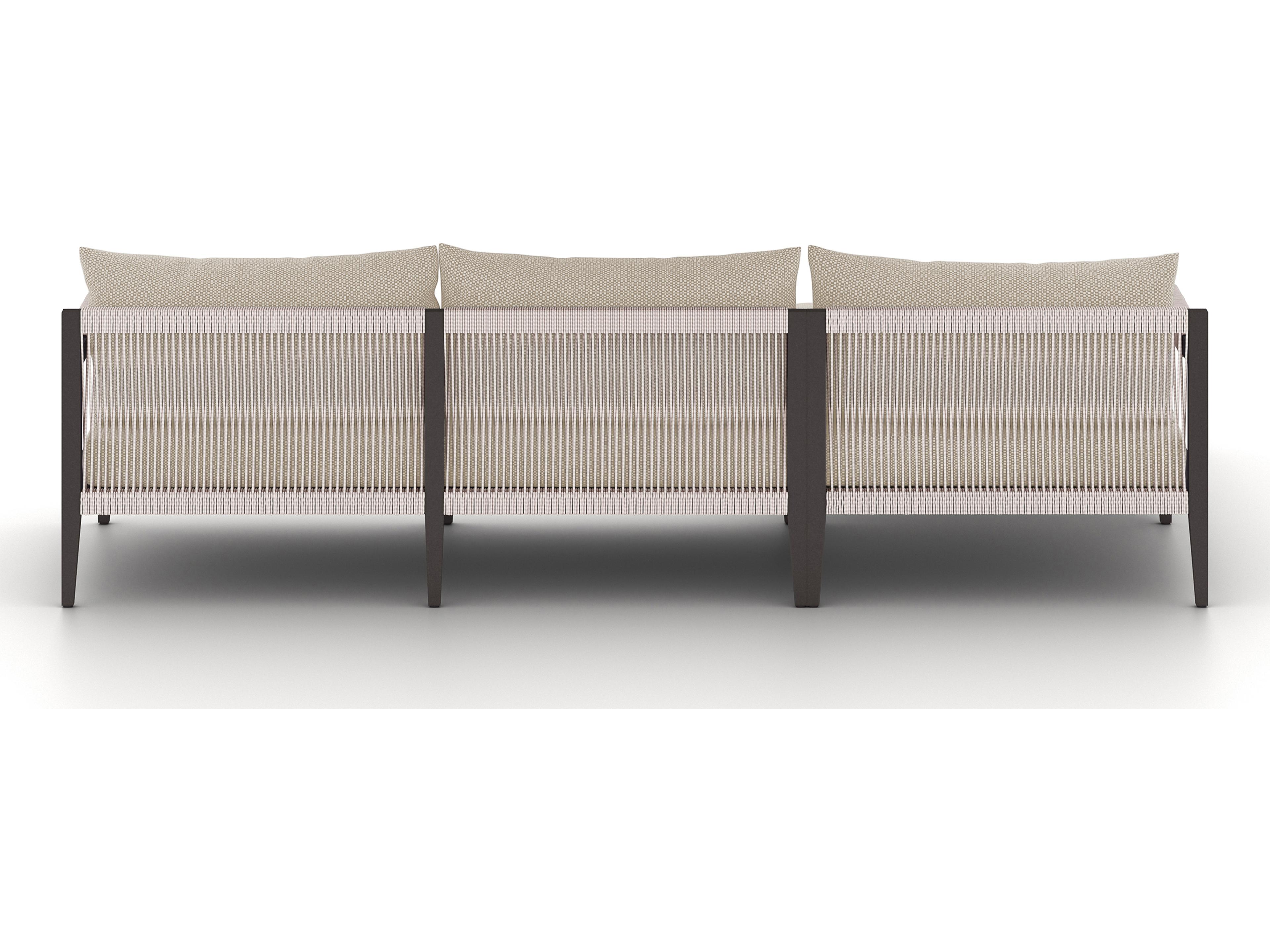Luxecor Globetrotter Outdoor Faye Sand / Bronze Ivory Rope Left Arm Facing Sectional Sofa