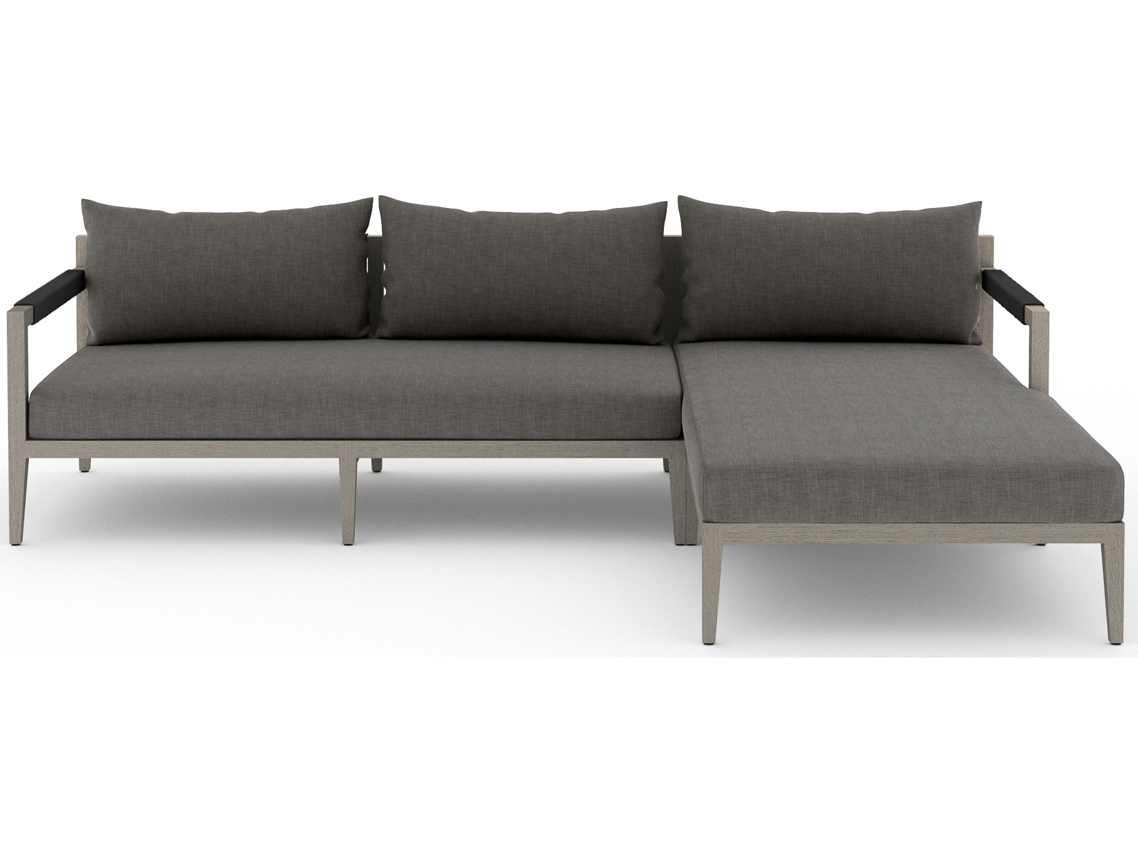 Luxecor Globetrotter Outdoor Charcoal / Weathered Grey Dark Rope Right Arm Facing Sectional Sofa