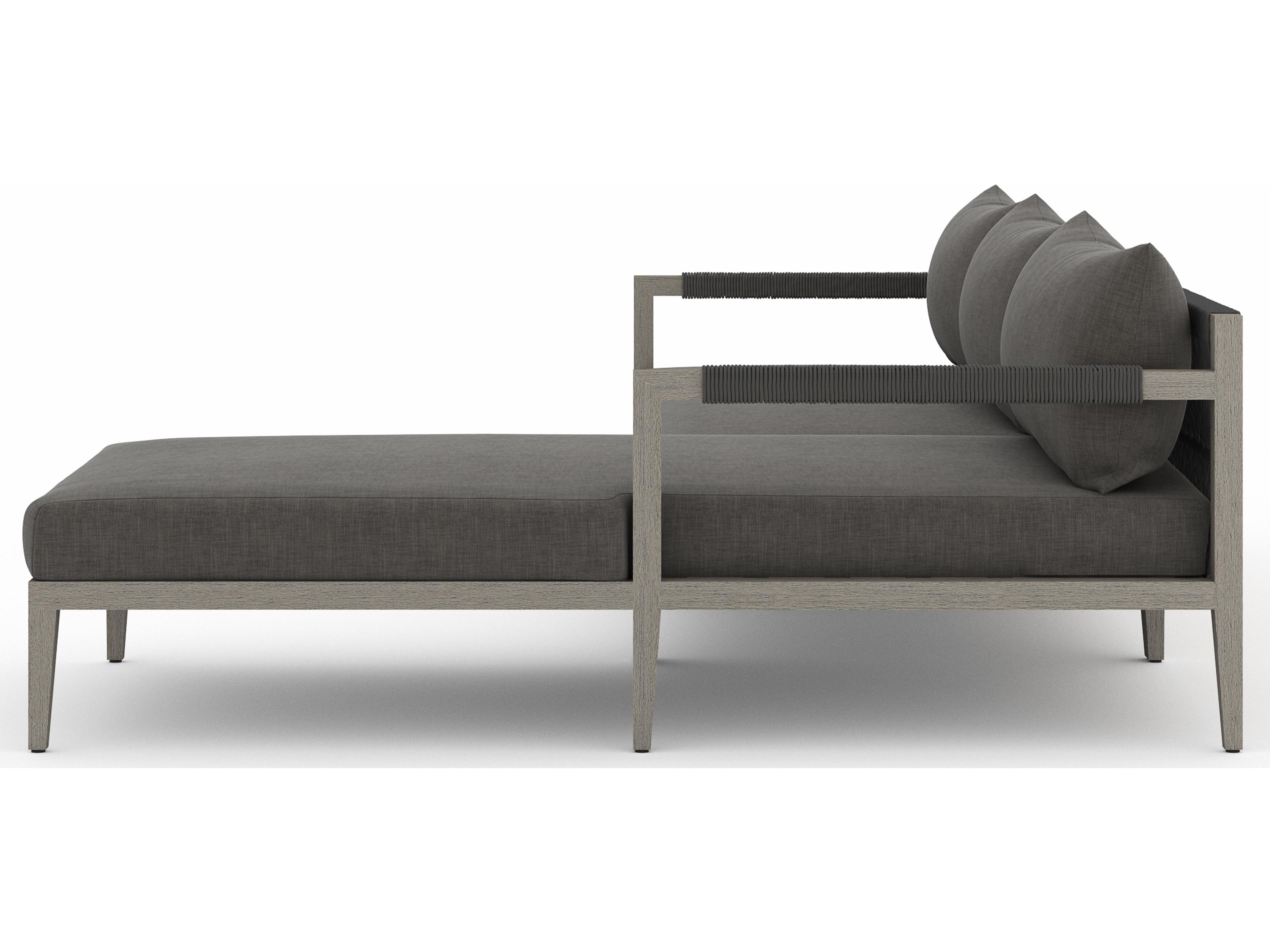 Luxecor Globetrotter Outdoor Charcoal / Weathered Grey Dark Rope Right Arm Facing Sectional Sofa