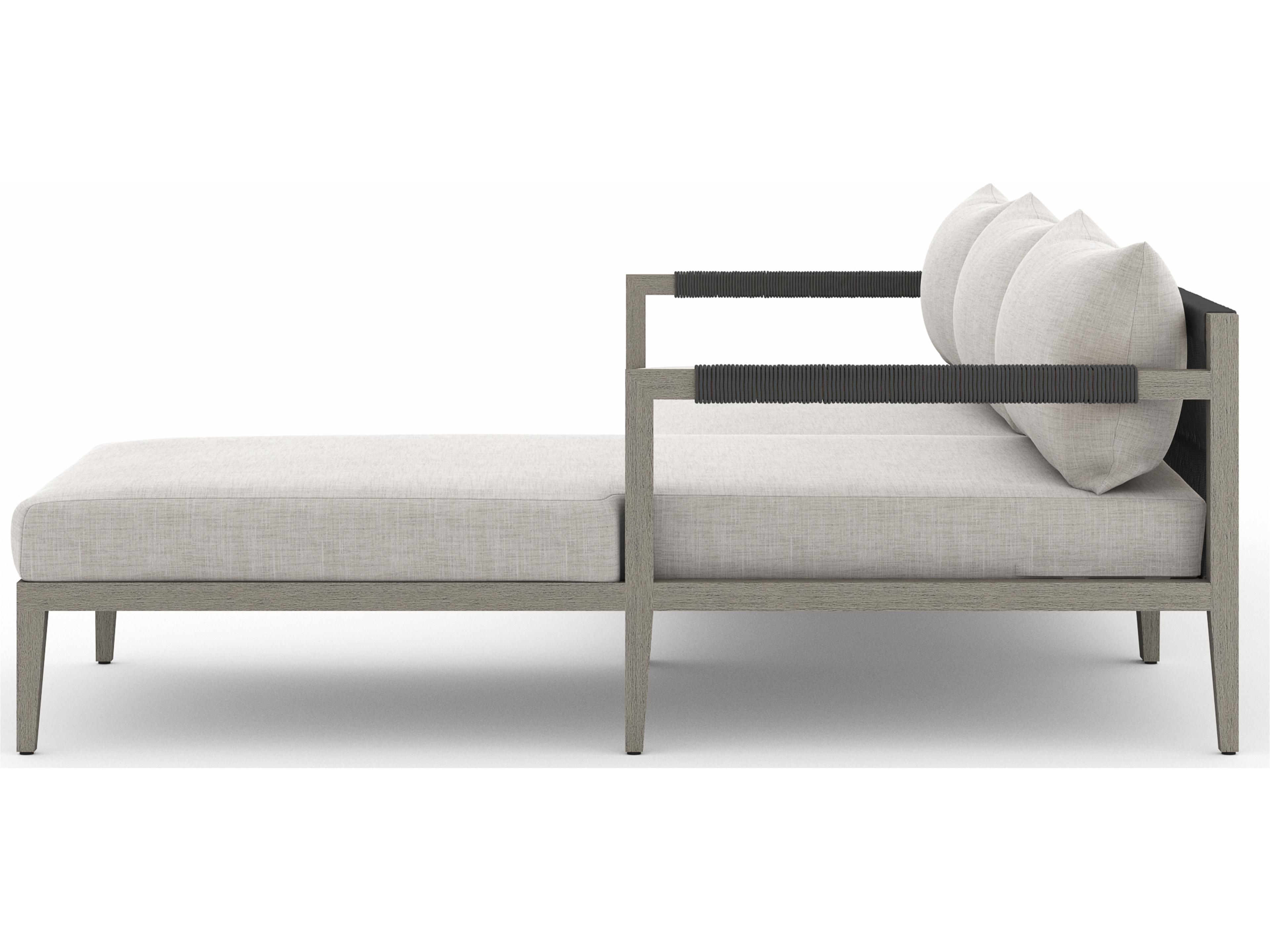 Luxecor Globetrotter Outdoor Stone Grey / Weathered Dark Rope Right Arm Facing Sectional Sofa