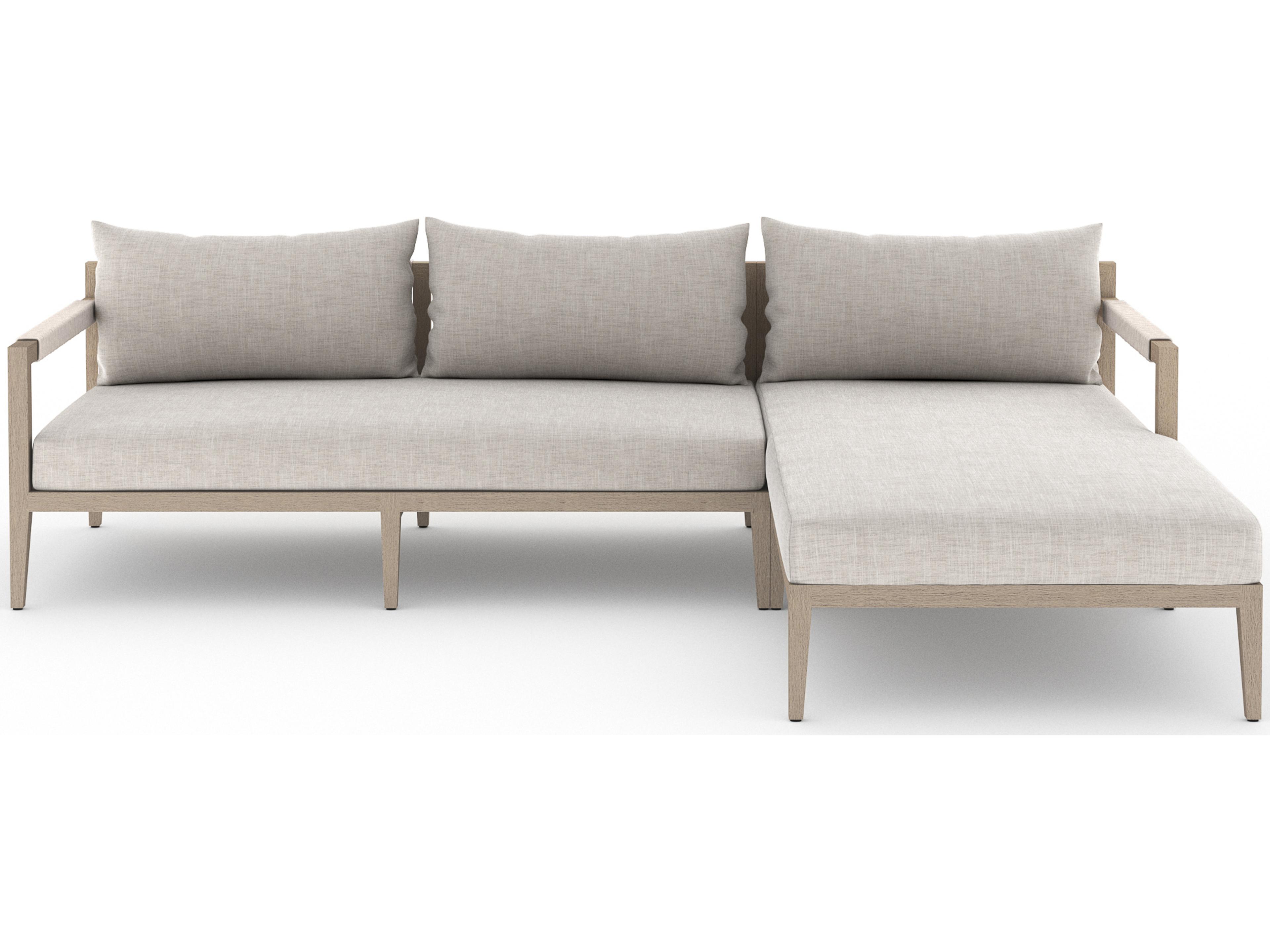 Luxecor Globetrotter Outdoor Stone Grey / Natural Rope Right Arm Facing Sectional Sofa