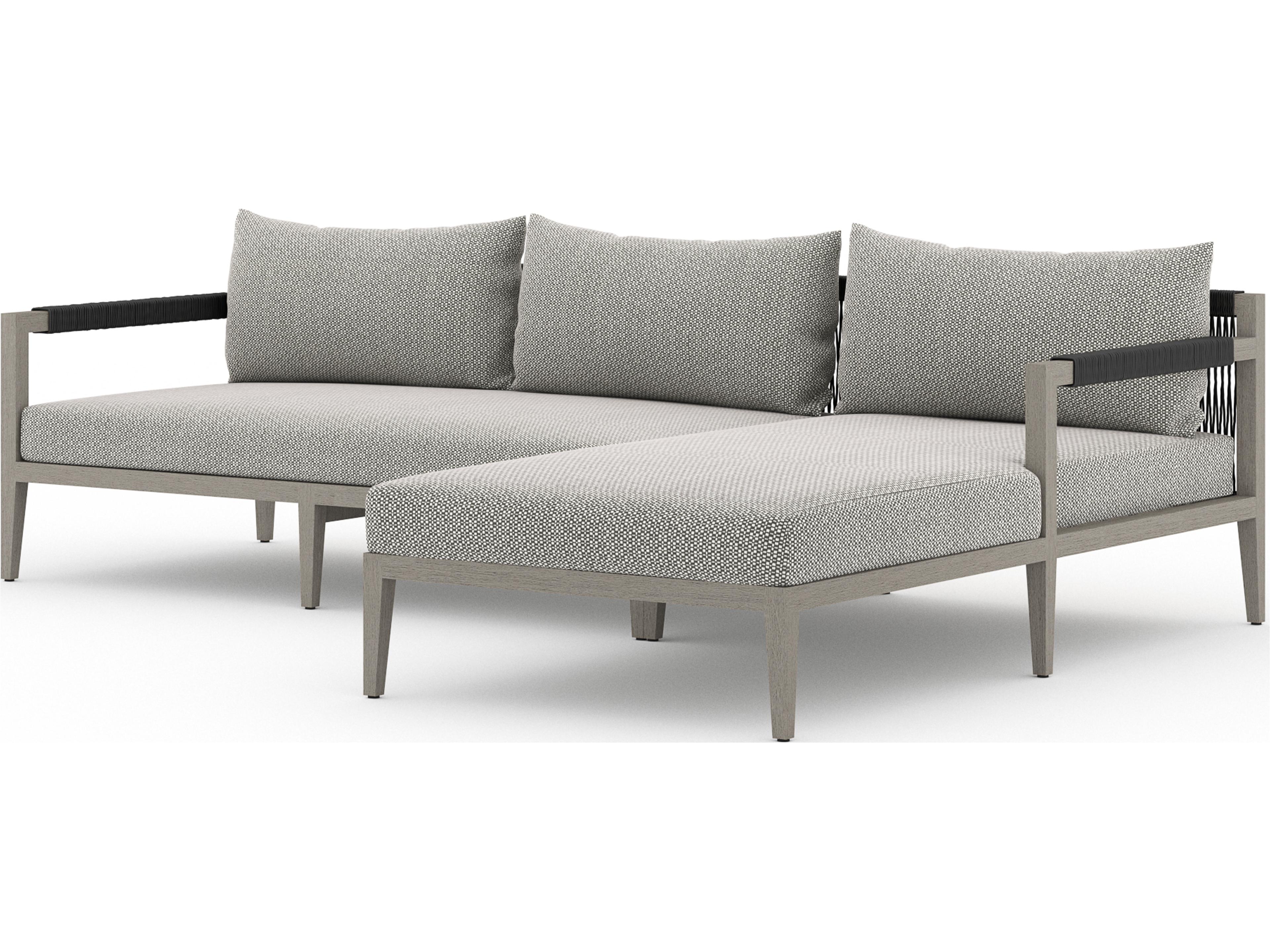 Globetrotter Outdoor Faye Ash / Weathered Grey Dark Rope Right Arm Facing Sectional Sofa