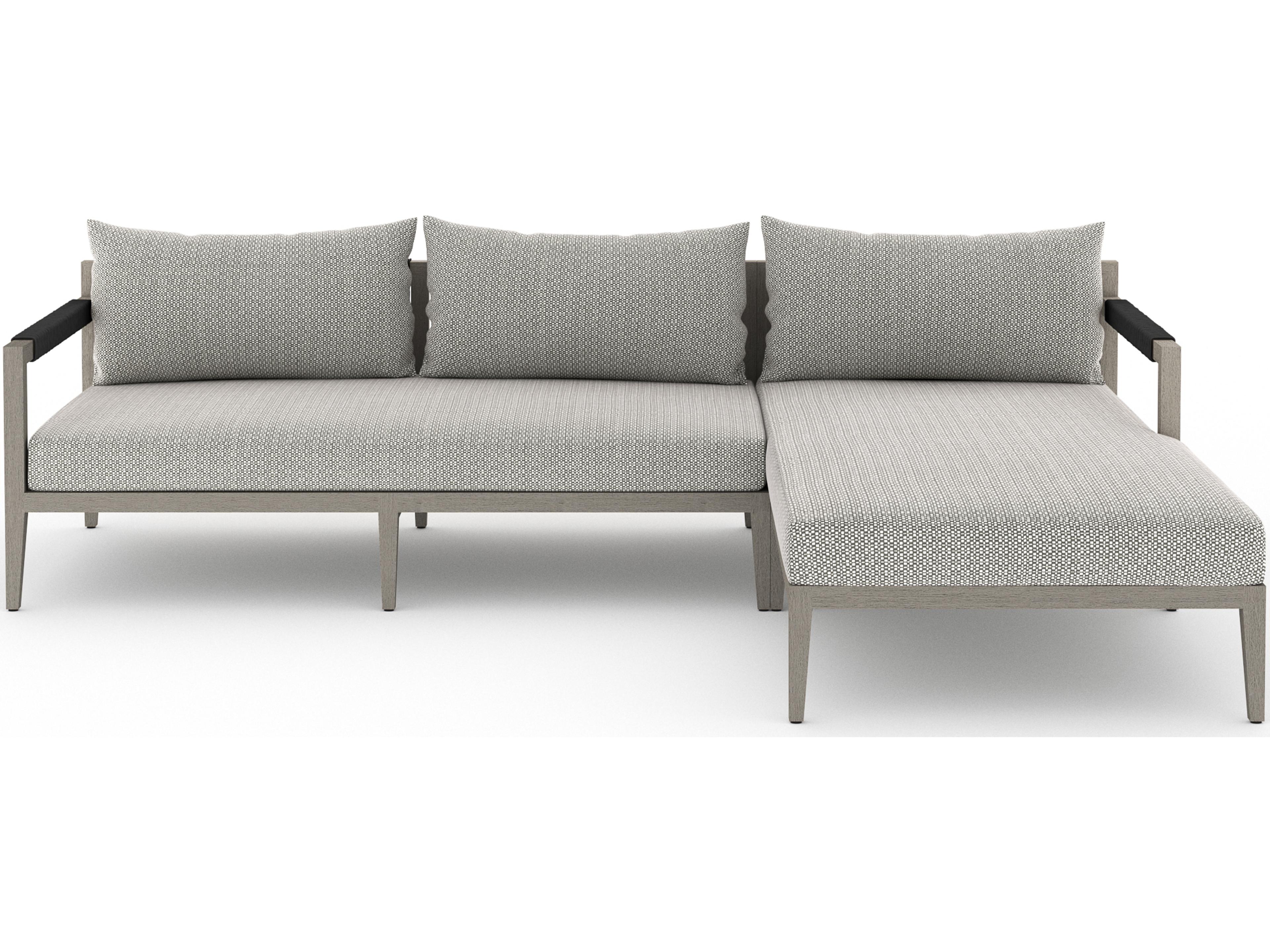 Luxecor Globetrotter Outdoor Faye Ash / Weathered Grey Dark Rope Right Arm Facing Sectional Sofa