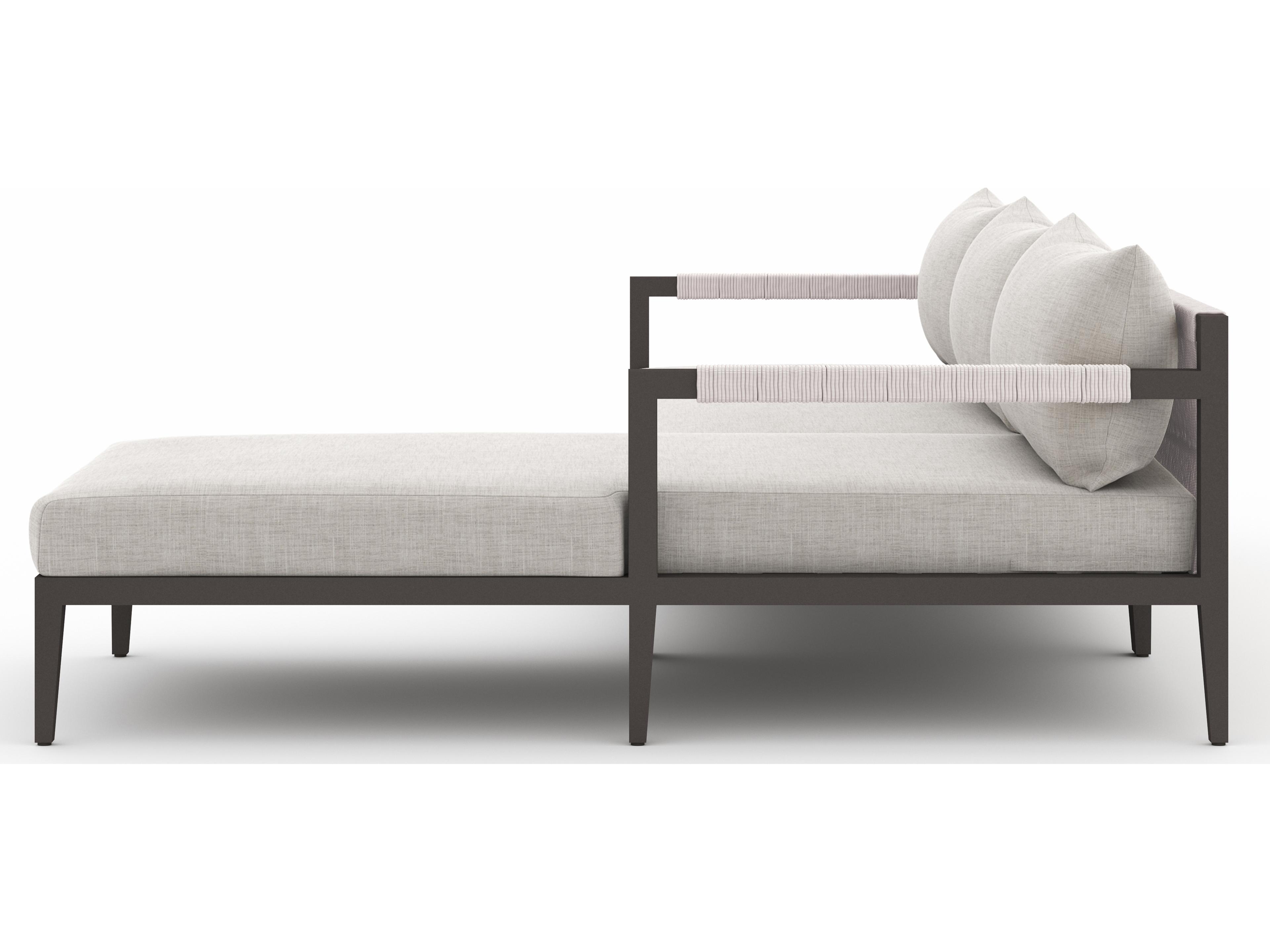 Luxecor Globetrotter Outdoor Stone Grey / Bronze Ivory Rope Right Arm Facing Sectional Sofa