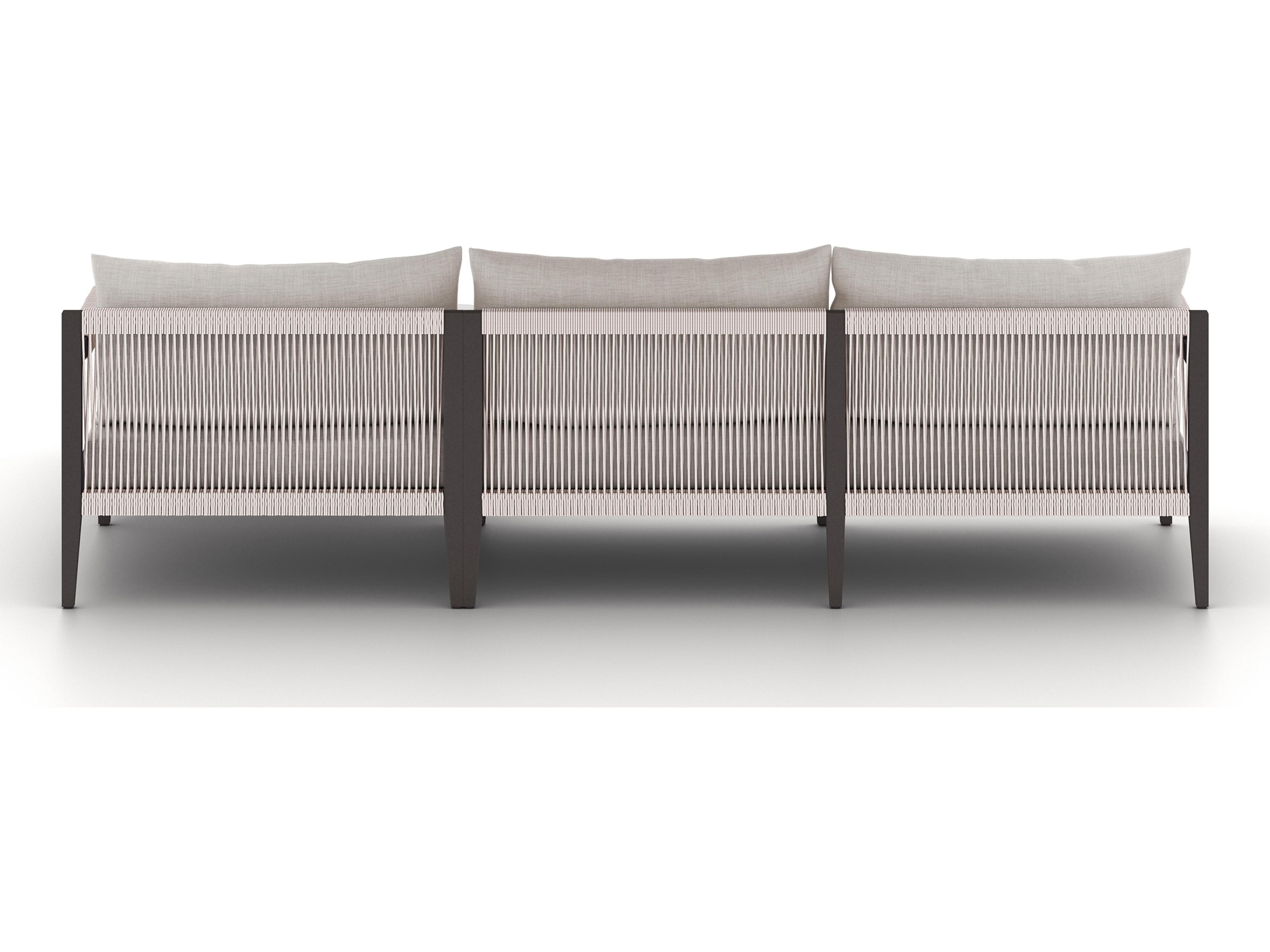 Luxecor Globetrotter Outdoor Stone Grey / Bronze Ivory Rope Right Arm Facing Sectional Sofa