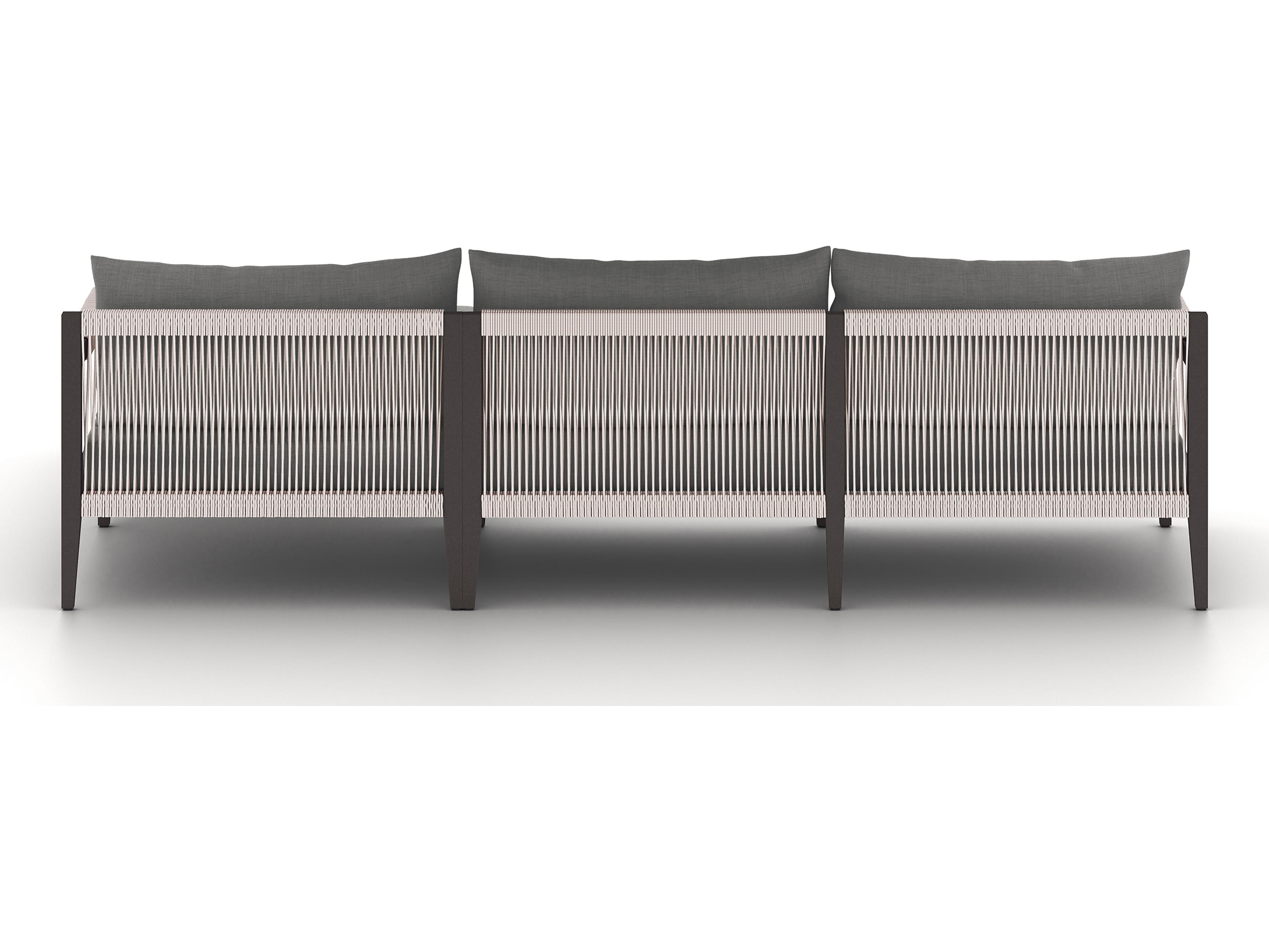 Luxecor Globetrotter Outdoor Charcoal / Bronze Ivory Rope Right Arm Facing Sectional Sofa