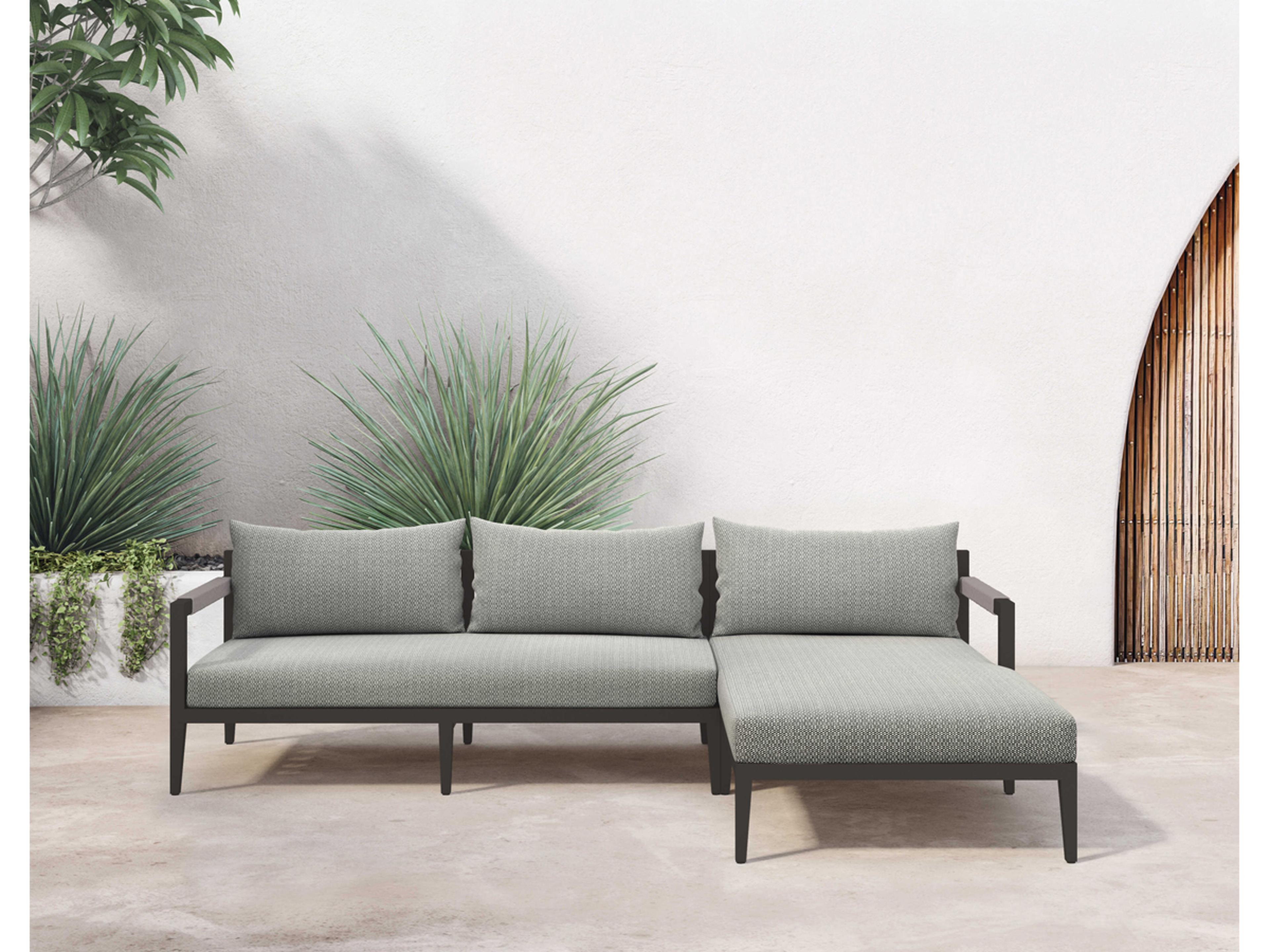 Luxecor Globetrotter Outdoor Faye Ash / Bronze Ivory Rope Right Arm Facing Sectional Sofa