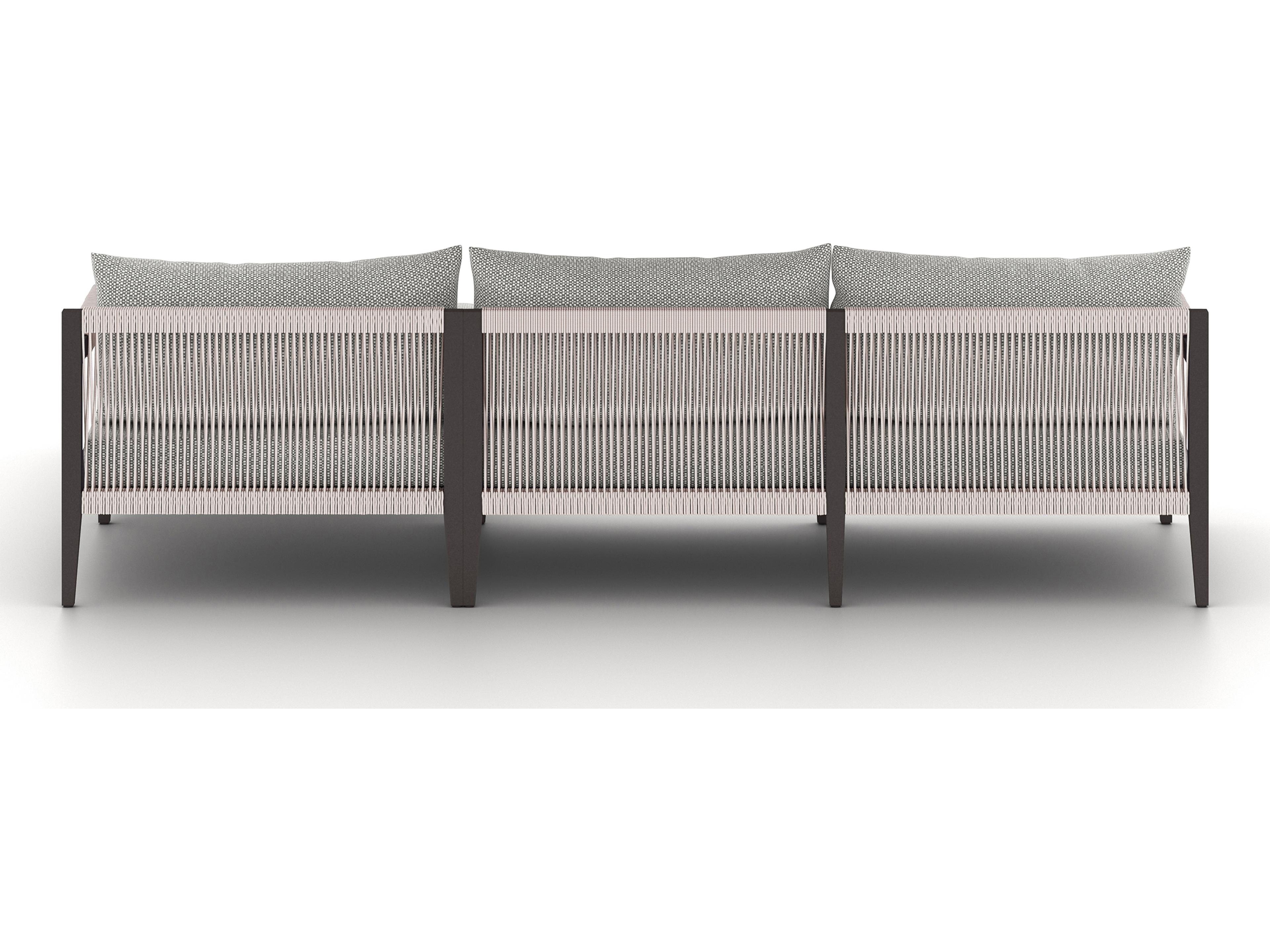 Luxecor Globetrotter Outdoor Faye Ash / Bronze Ivory Rope Right Arm Facing Sectional Sofa