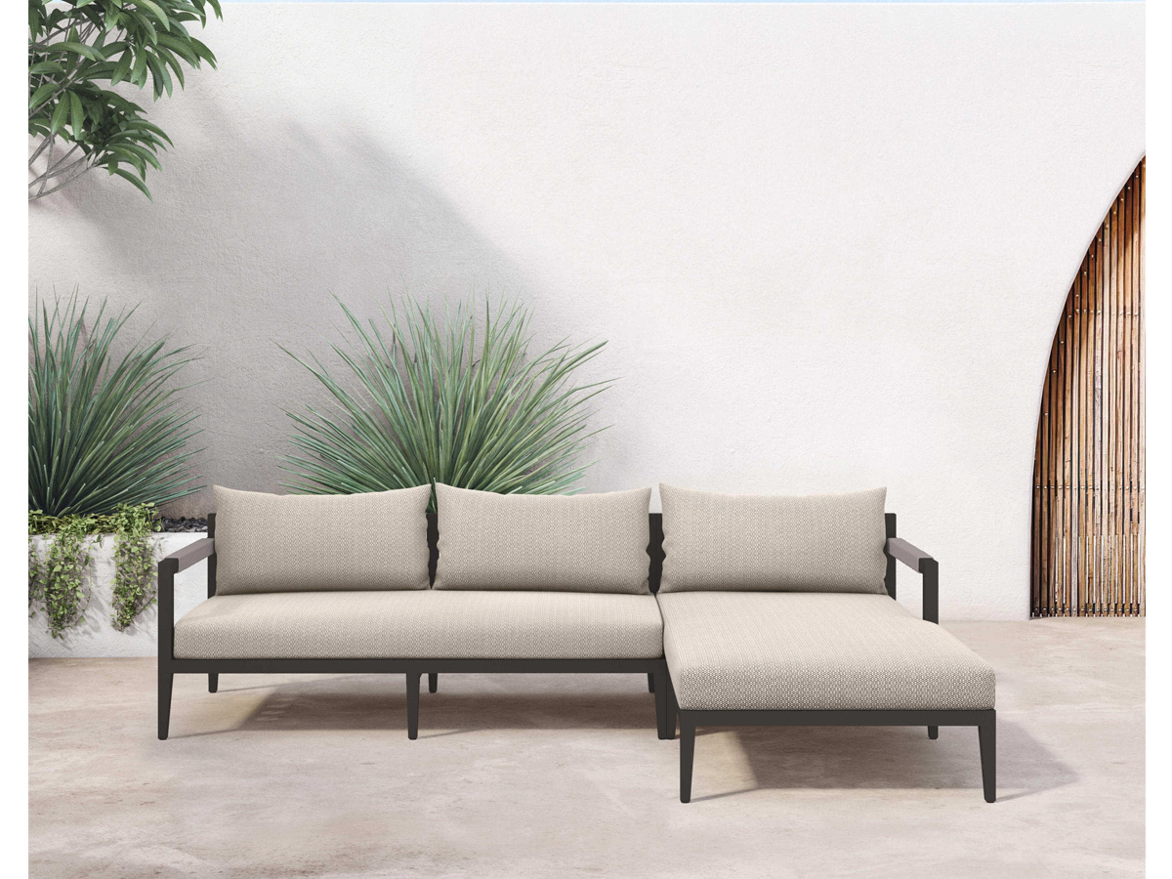 Luxecor Globetrotter Outdoor Faye Sand / Bronze Ivory Rope Right Arm Facing Sectional Sofa
