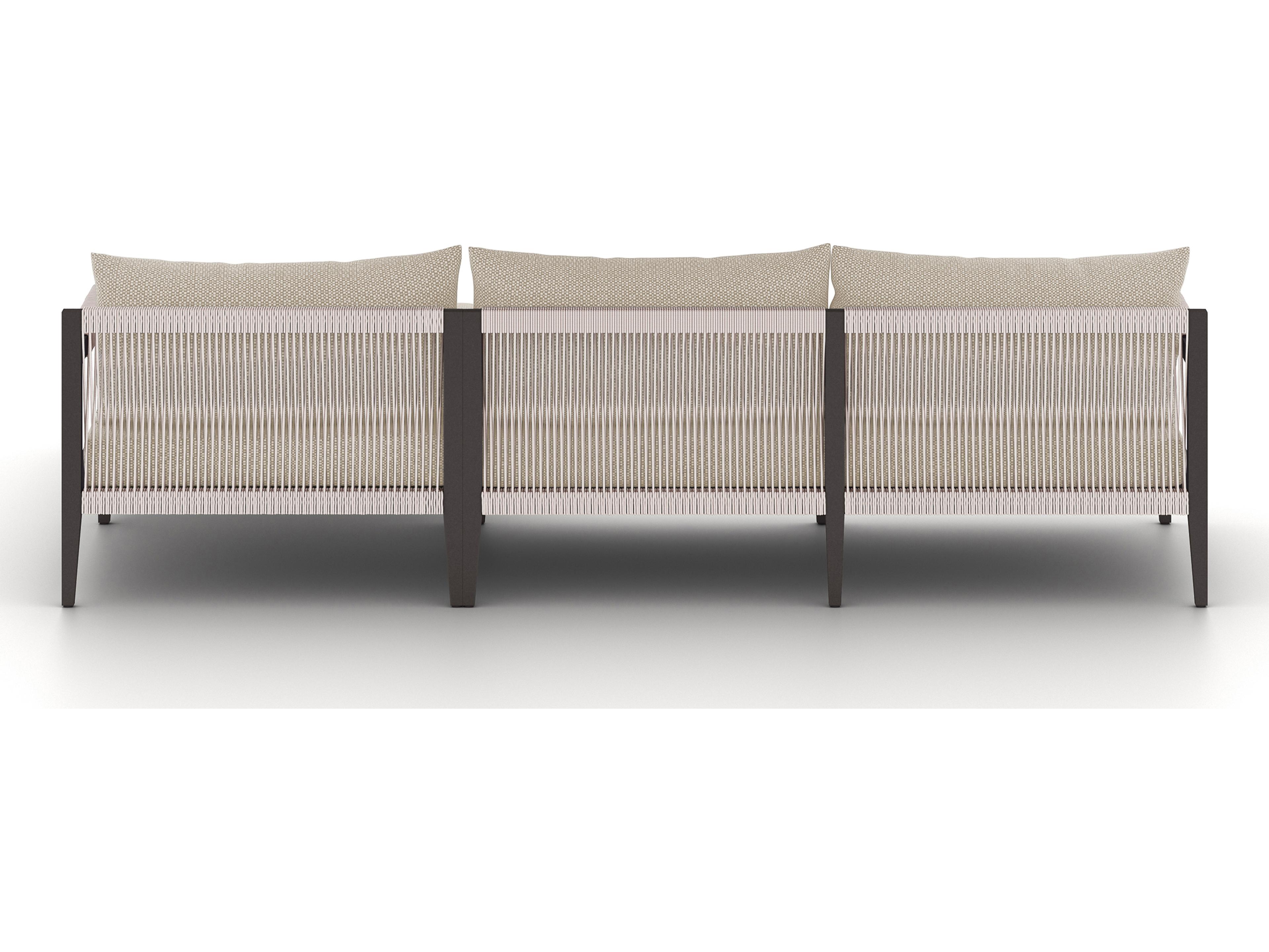Luxecor Globetrotter Outdoor Faye Sand / Bronze Ivory Rope Right Arm Facing Sectional Sofa