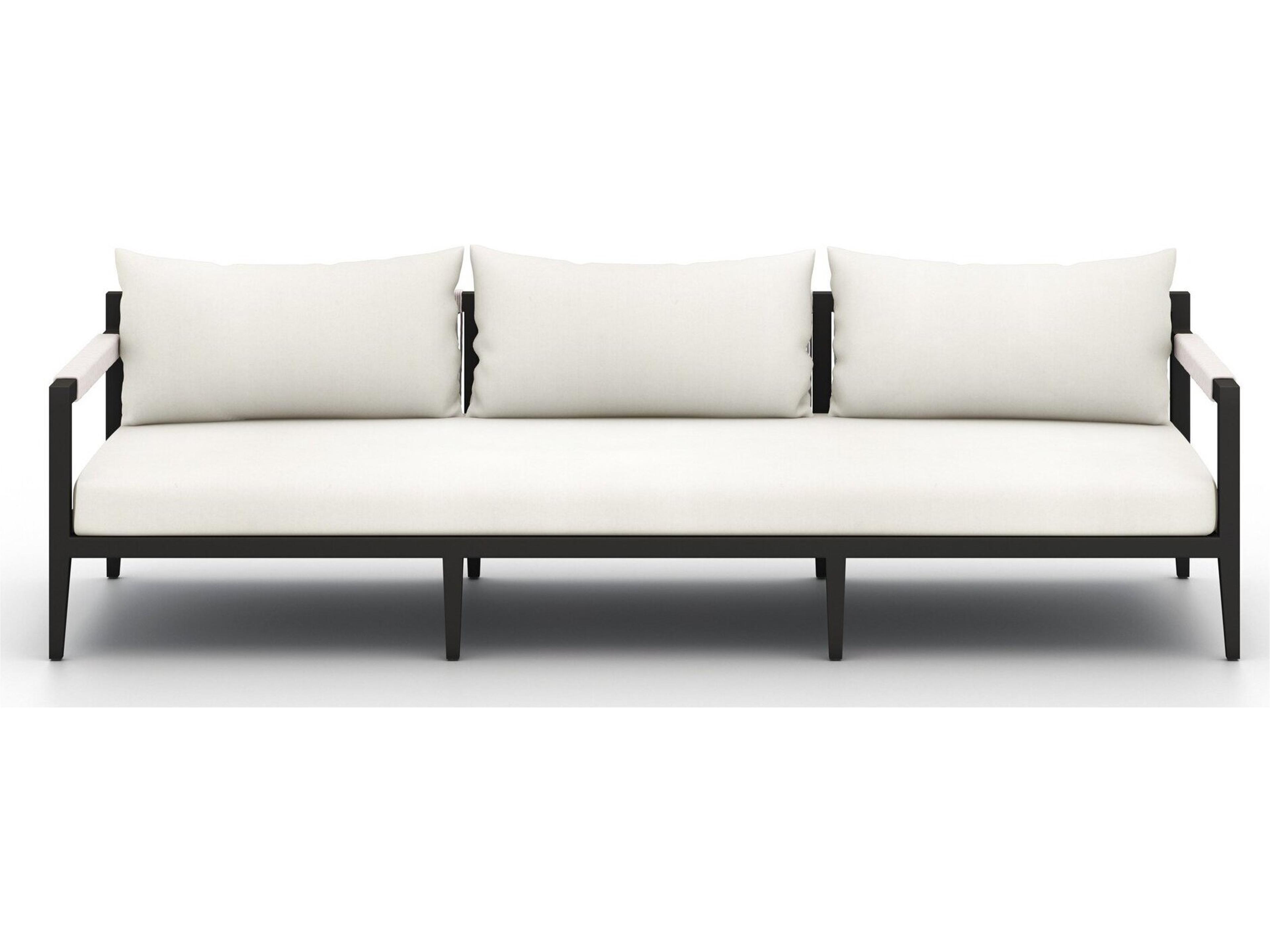 Luxecor Globetrotter Outdoor Bronze Aluminum / Ivory Rope Sofa with Natural Cushion