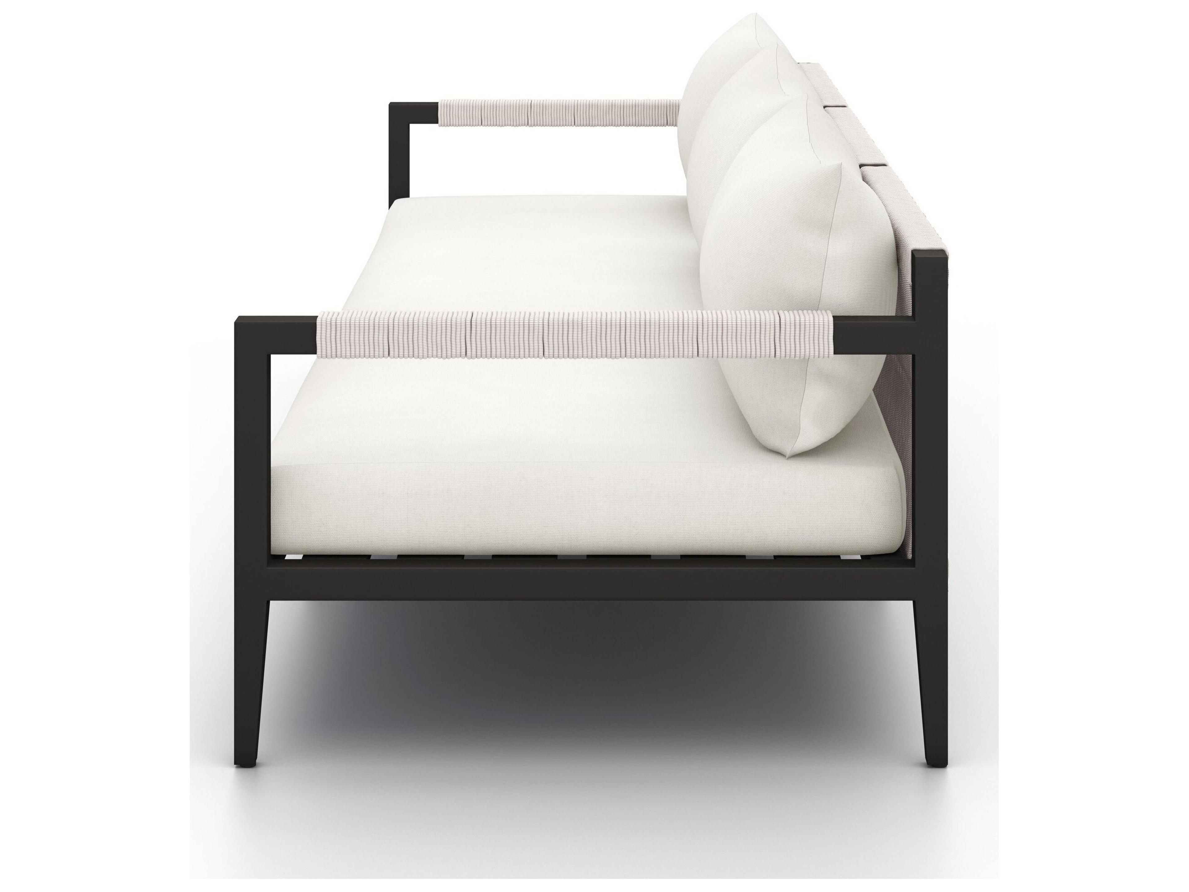 Luxecor Globetrotter Outdoor Bronze Aluminum / Ivory Rope Sofa with Natural Cushion