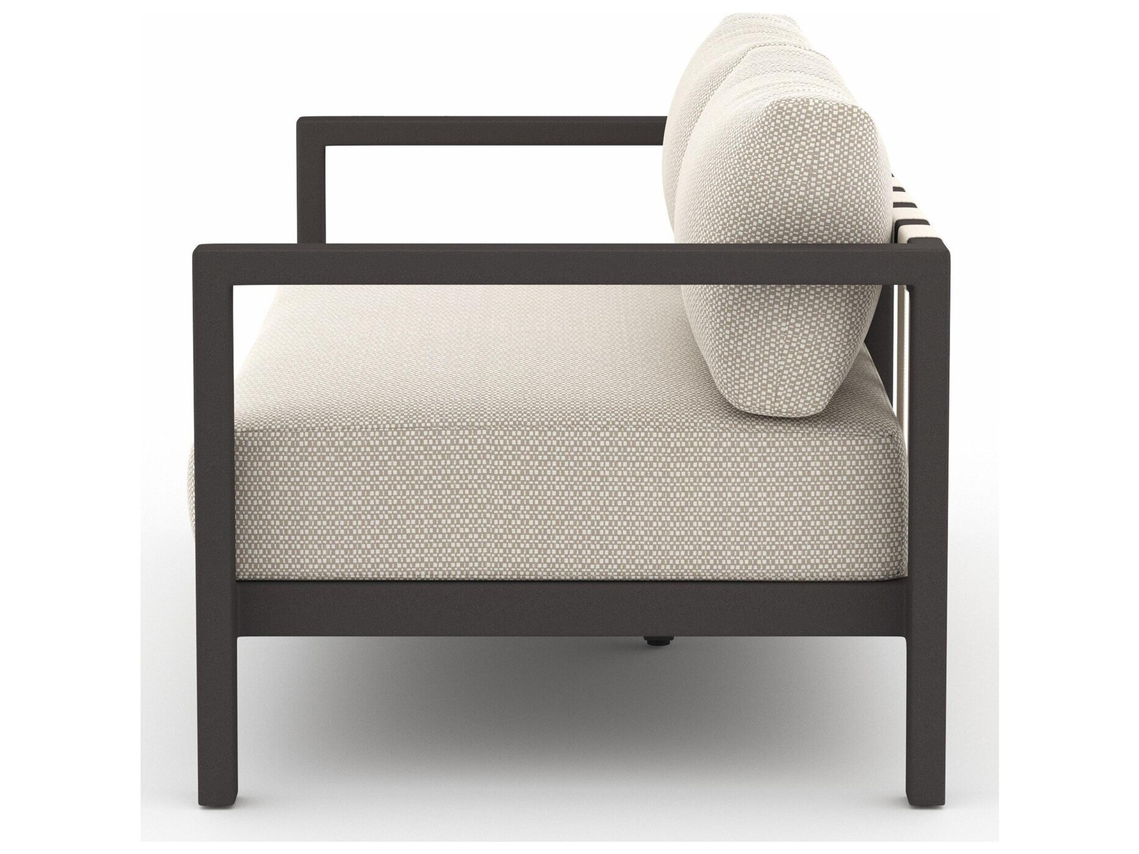 Luxecor Globetrotter Outdoor Bronze Aluminum / Ivory Rope Loveseat with Faye Sand Cushion