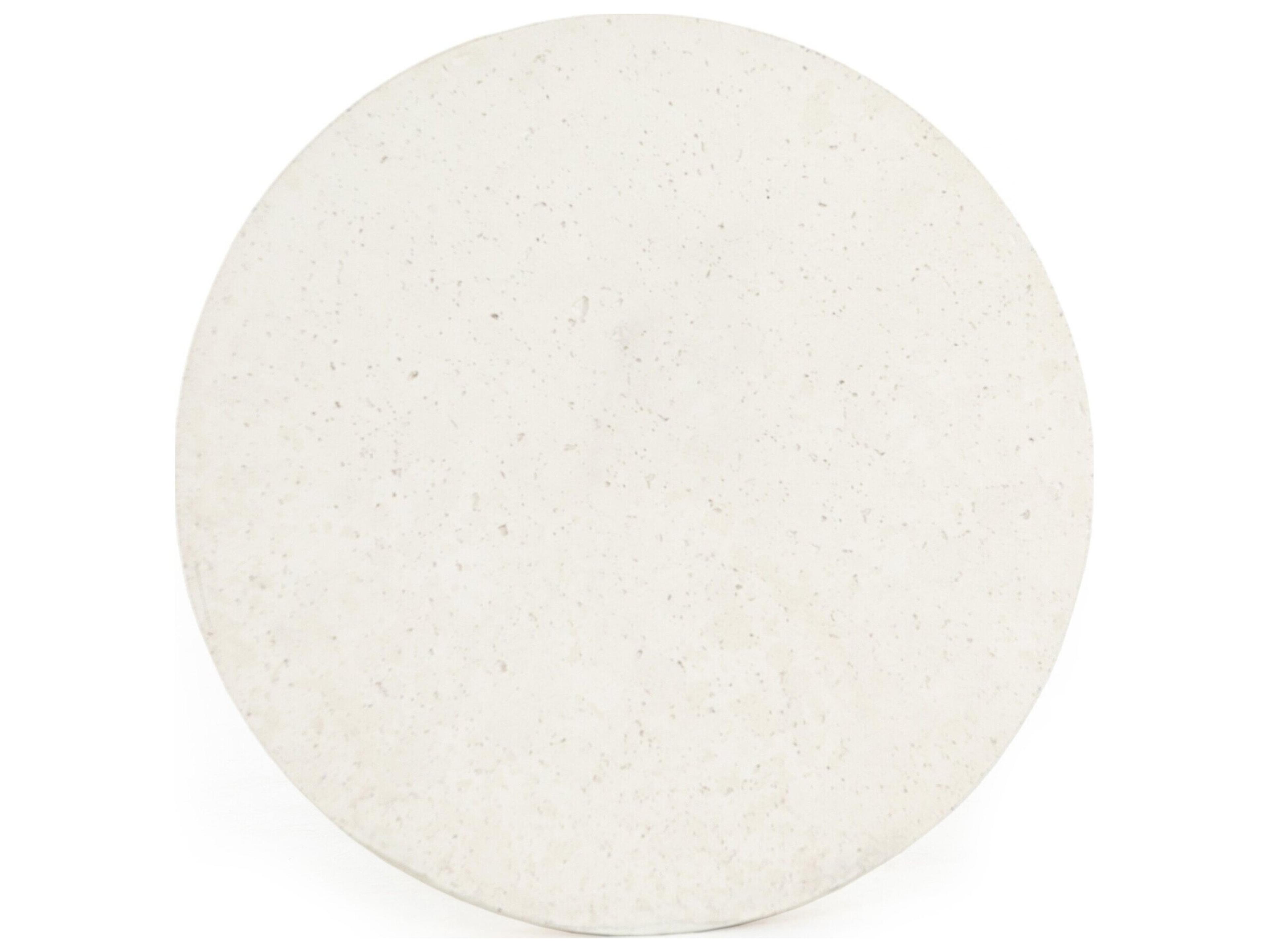 Luxecor Globetrotter Outdoor Textured White Concrete Round End Table