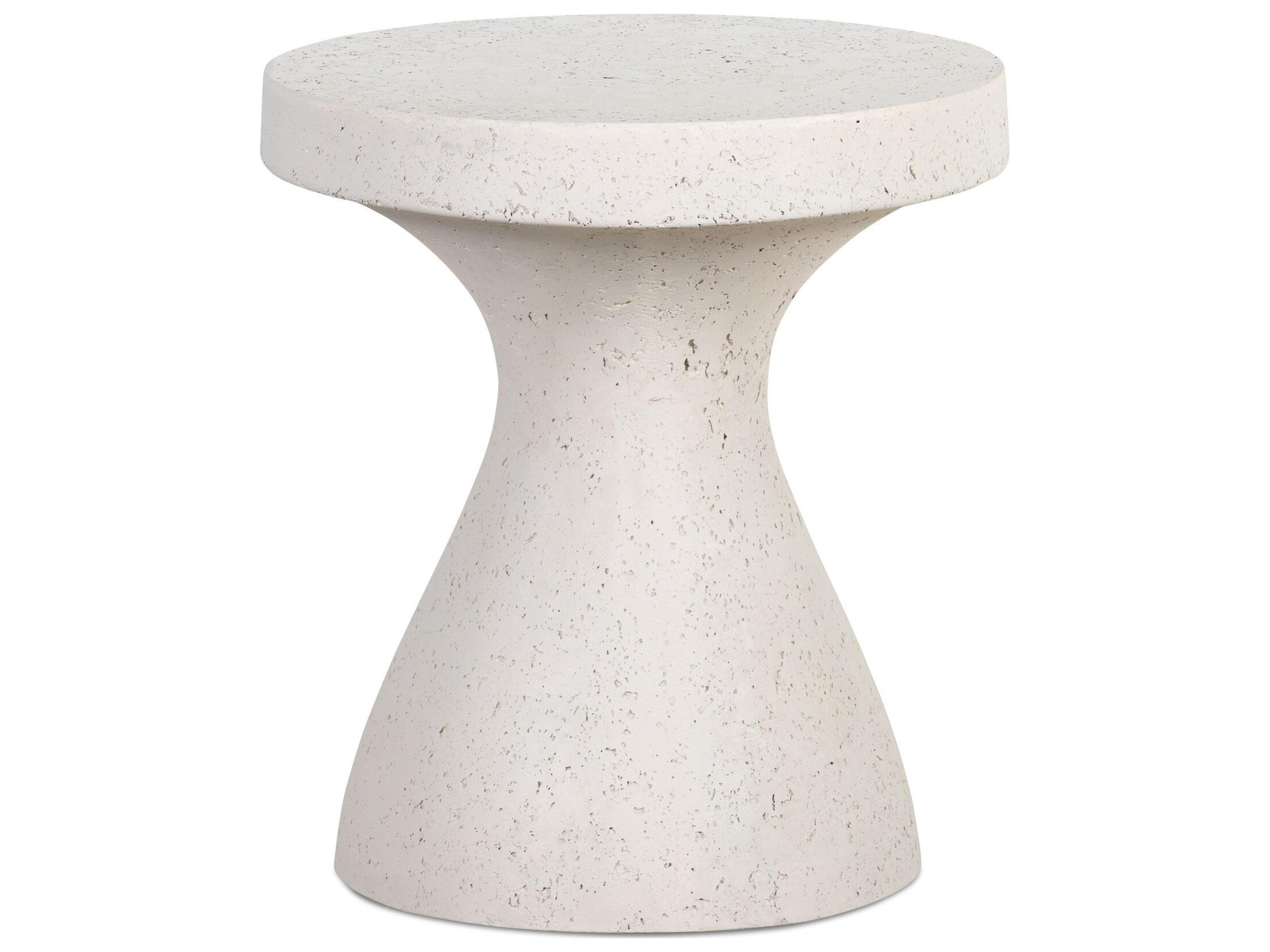 Luxecor Globetrotter Outdoor Textured Grey Concrete Round End Table