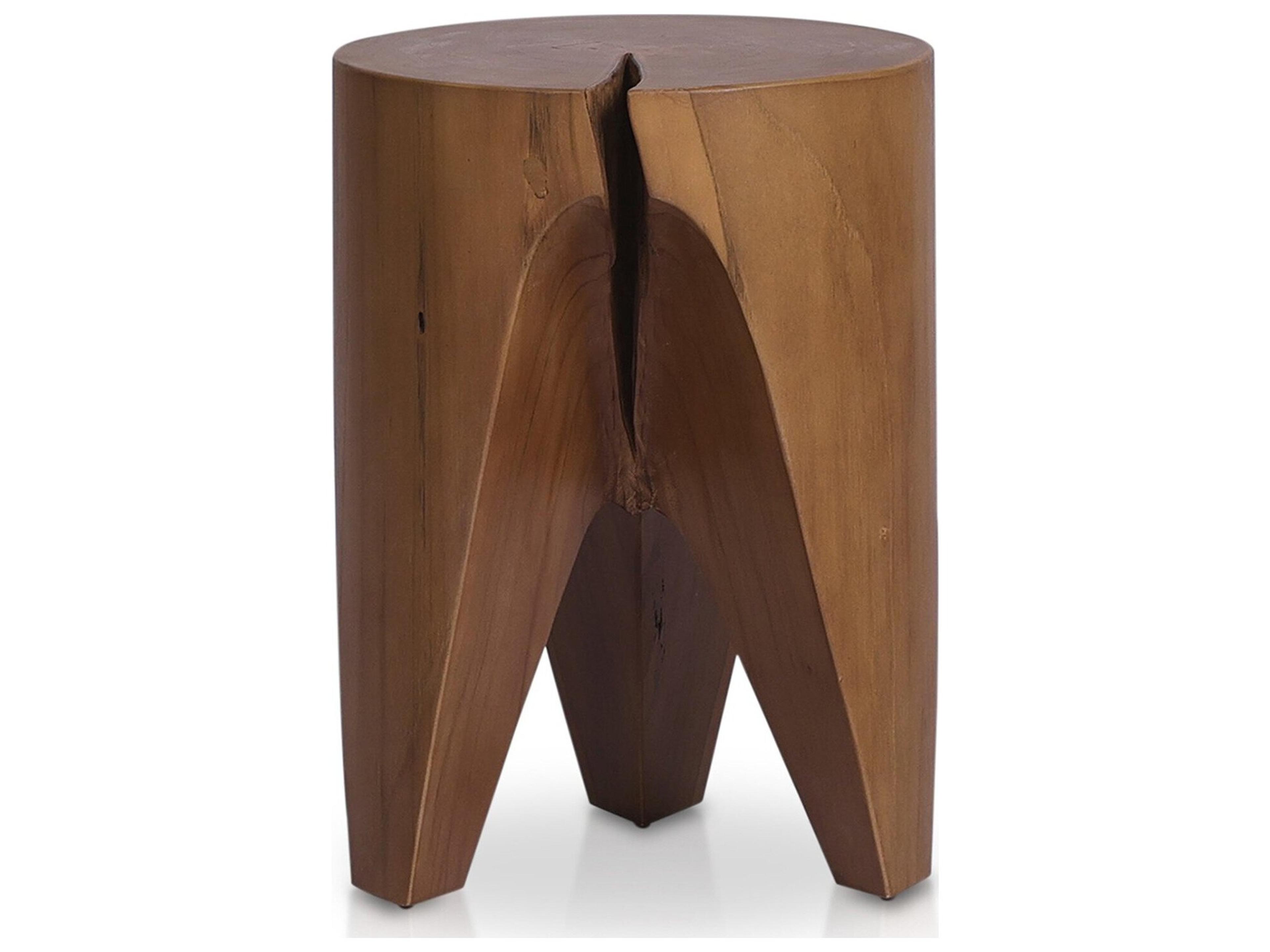 Luxecor Globetrotter Outdoor Natural Teak Round End Table