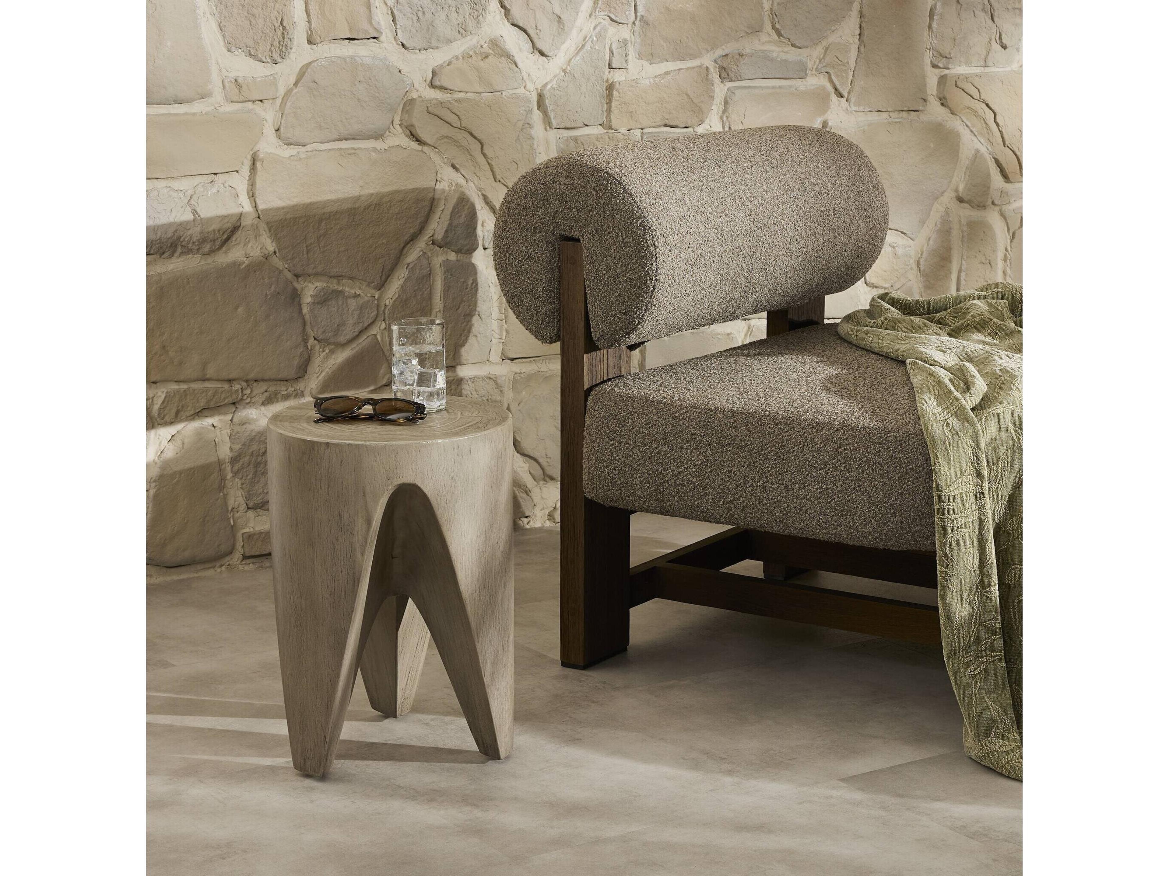 Luxecor Globetrotter Outdoor Weathered Grey Teak Round End Table