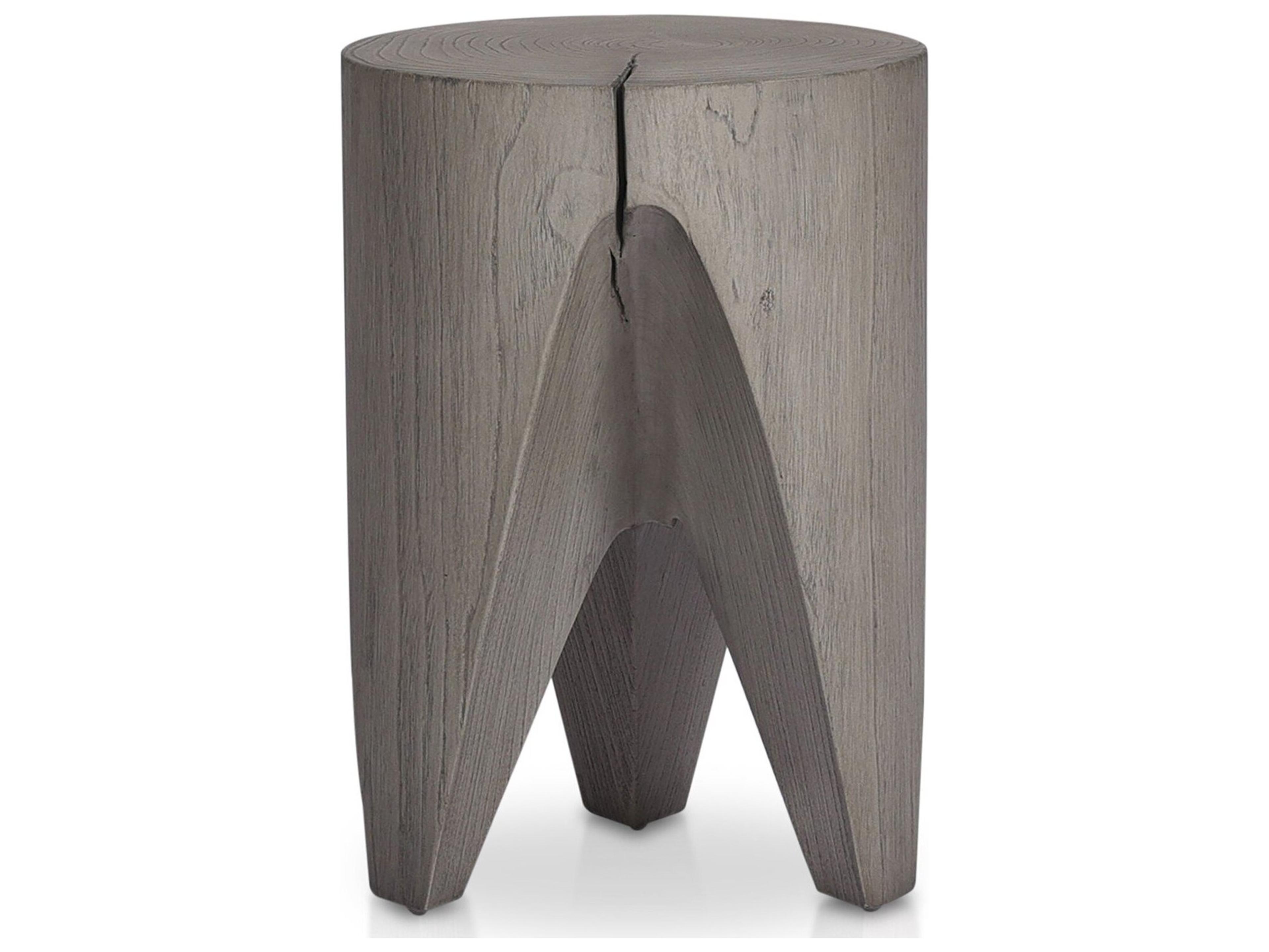 Luxecor Globetrotter Outdoor Weathered Grey Teak Round End Table