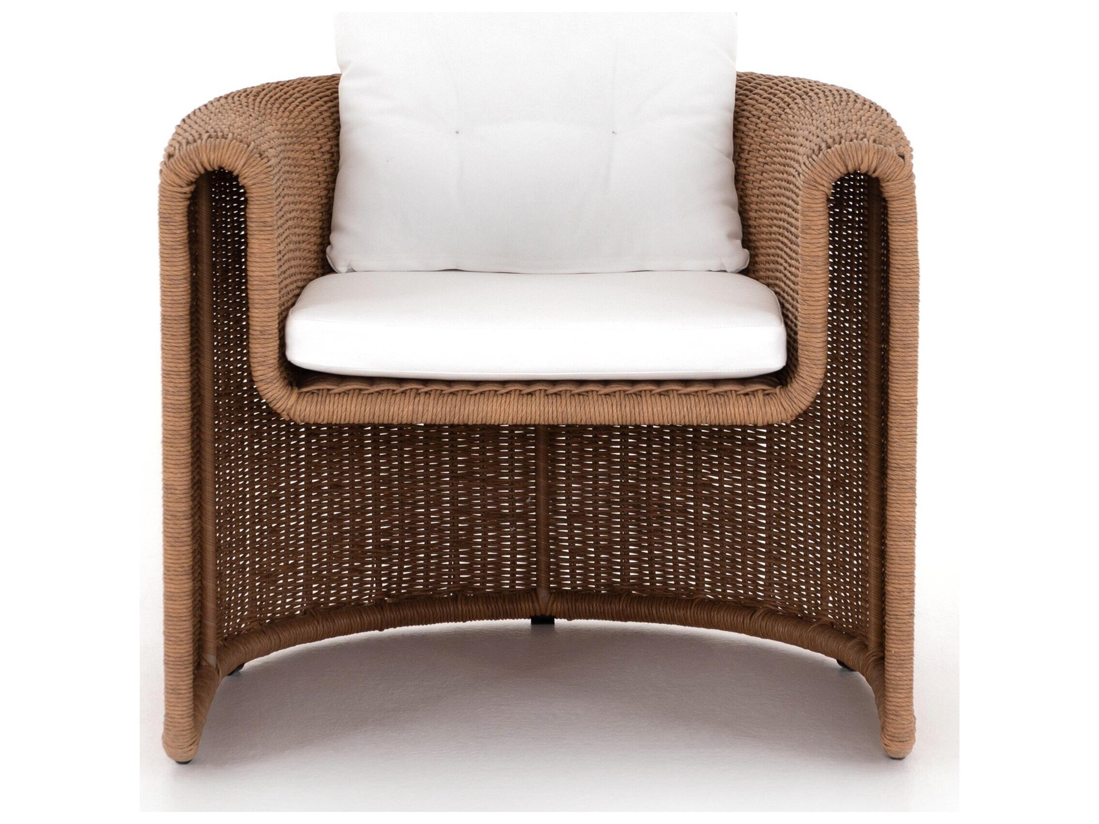 Luxecor Globetrotter Outdoor Vintage Natural Lounge Chair with Stinson White Cushion