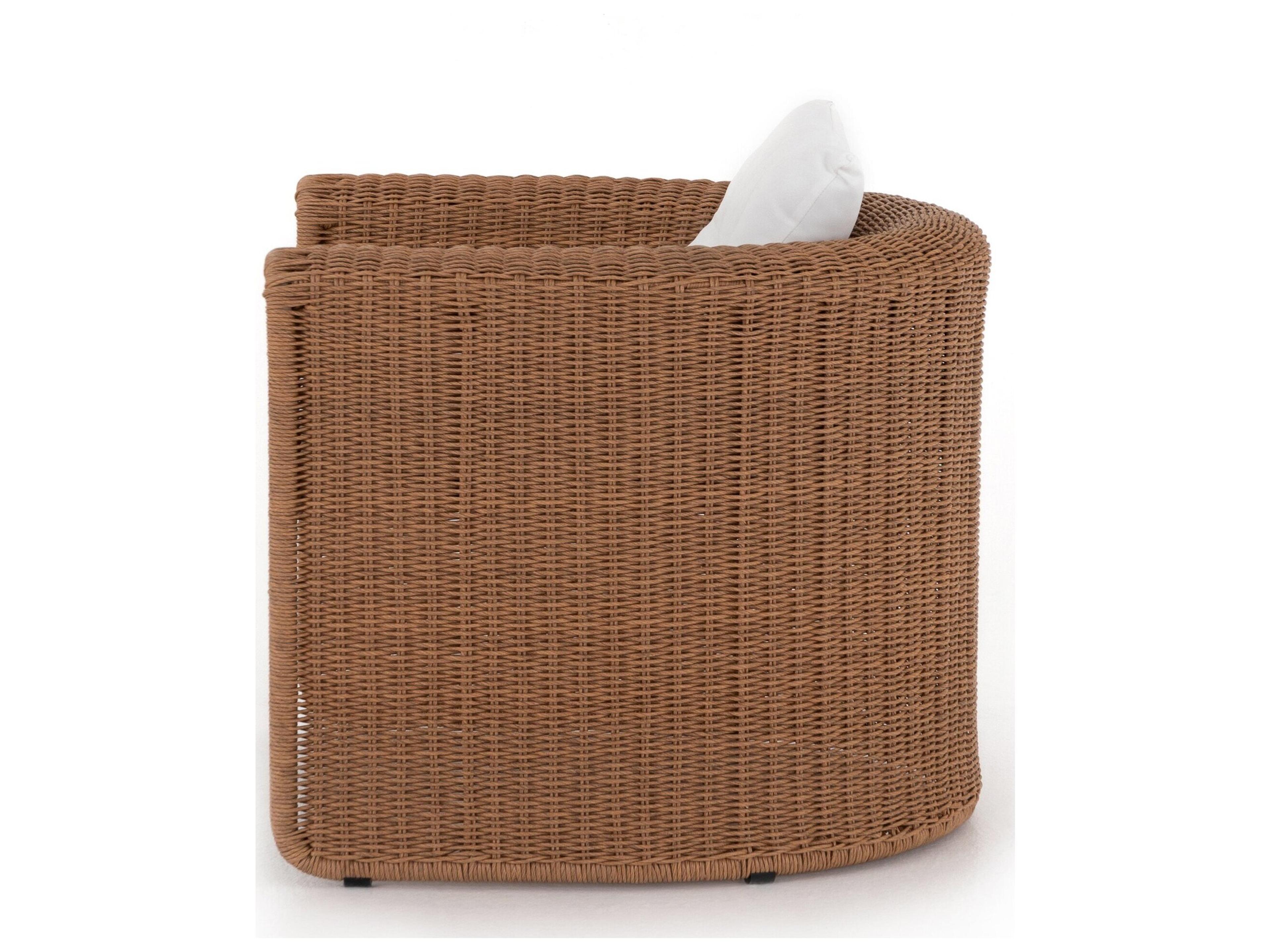 Luxecor Globetrotter Outdoor Vintage Natural Lounge Chair with Stinson White Cushion