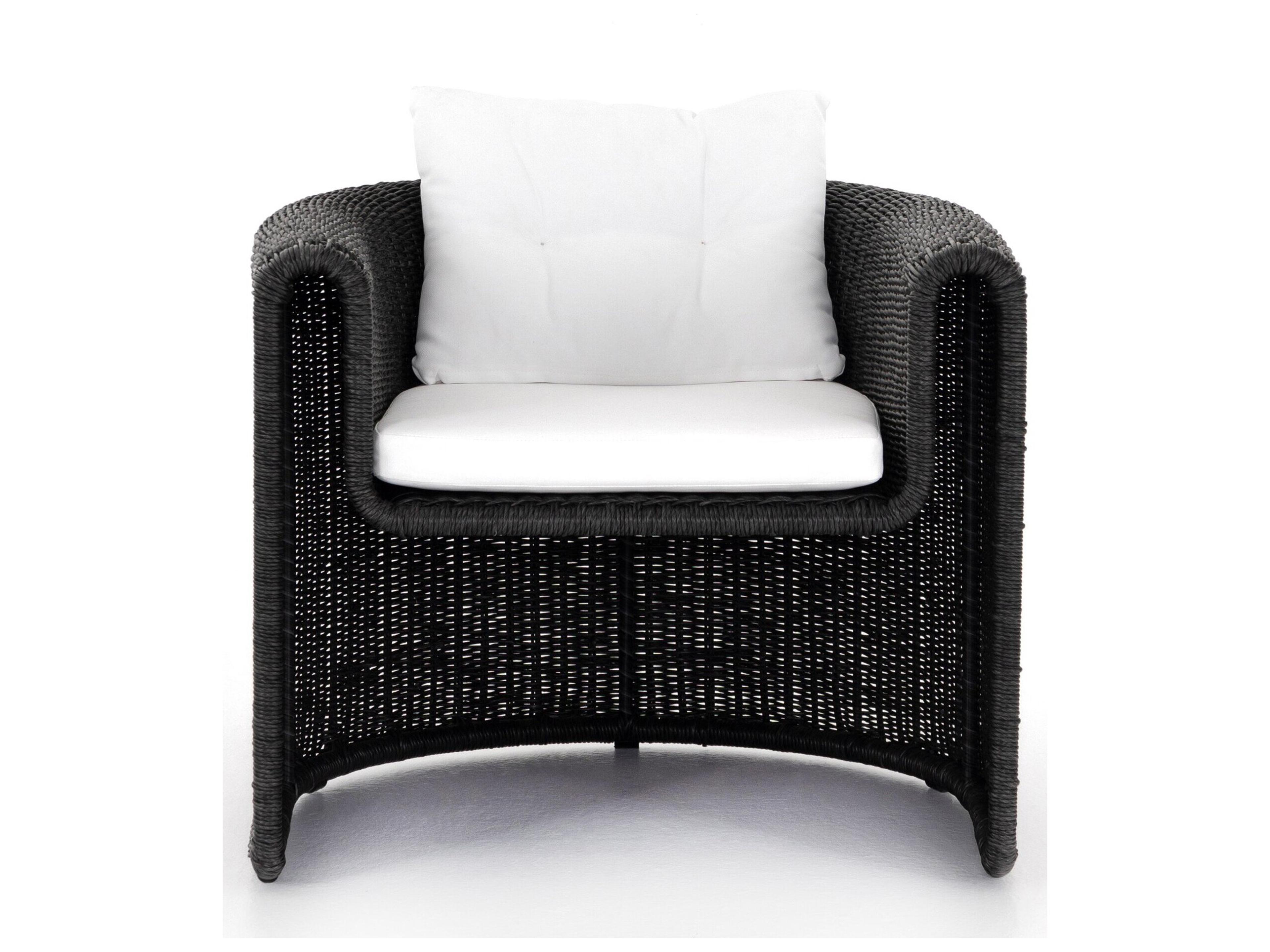 Luxecor Globetrotter Outdoor Vintage Coal Lounge Chair with Stinson White Cushion