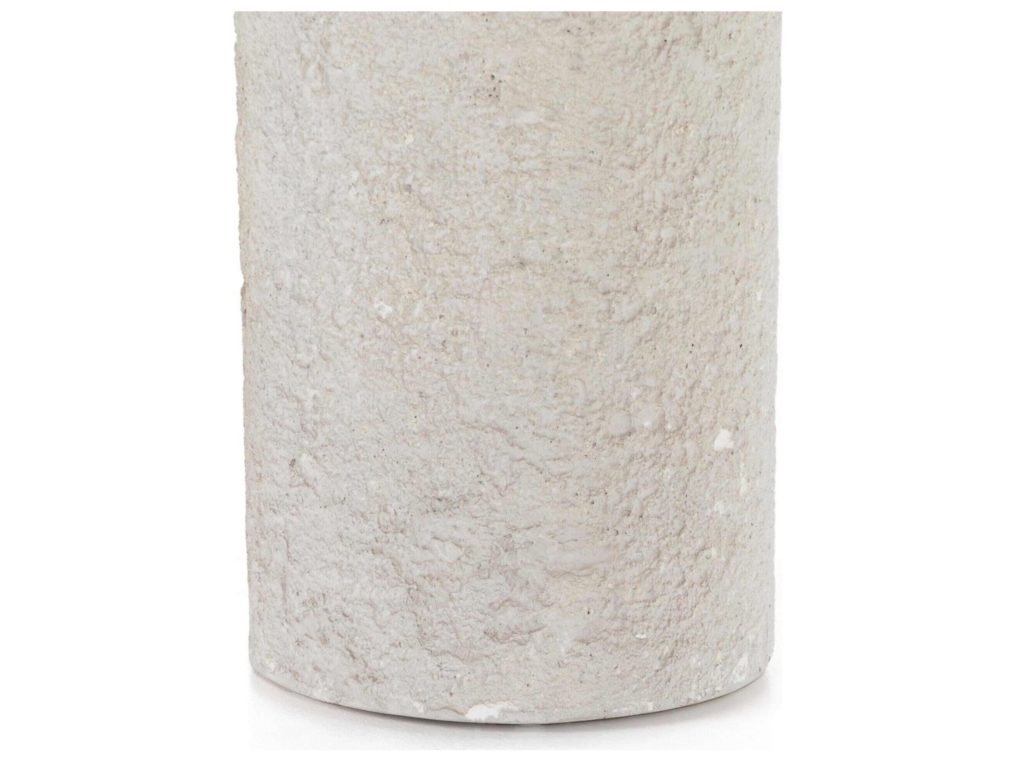 Four Hands Outdoor Constantine Blanc White / Matte White Concrete Round End Table