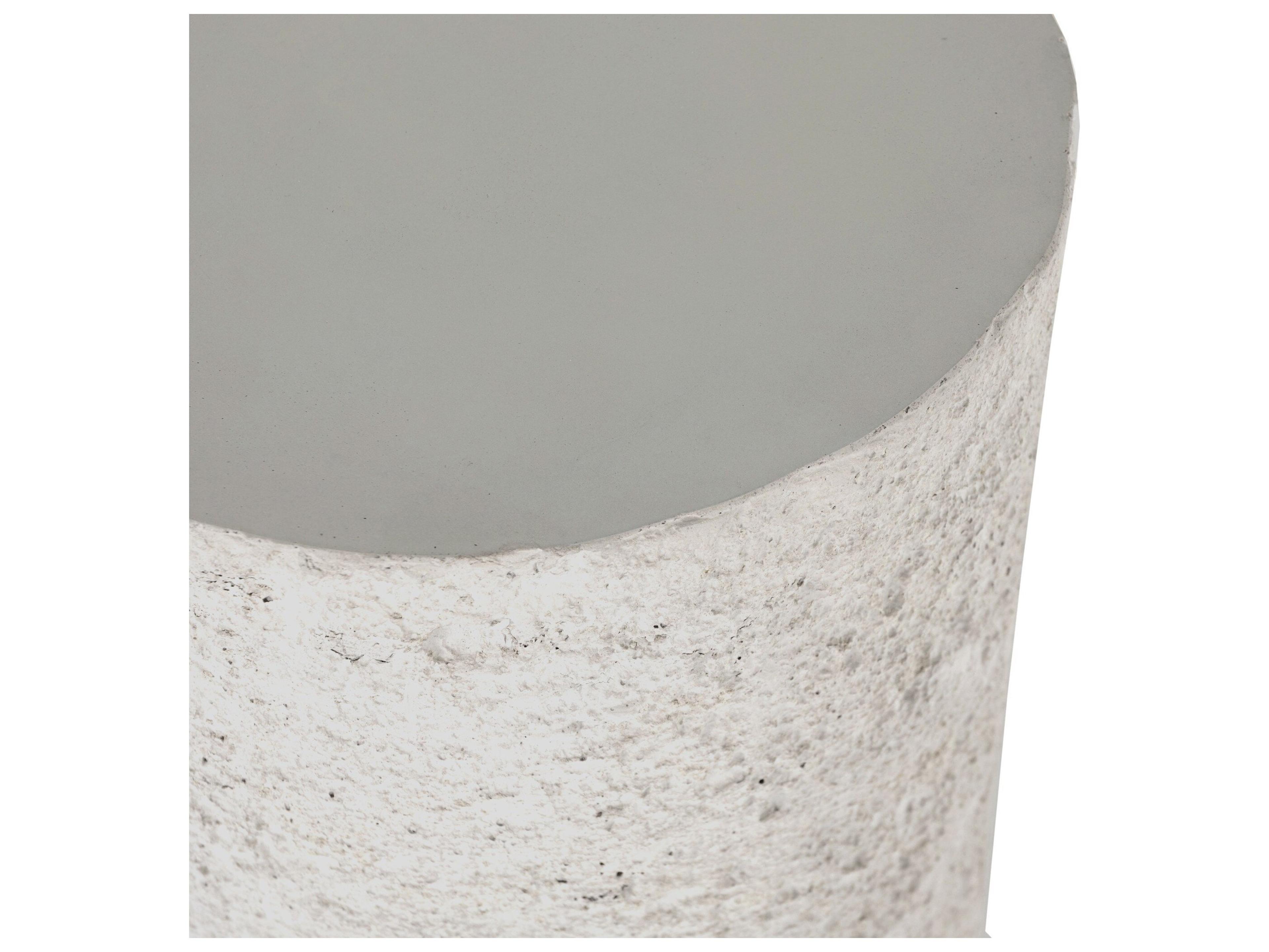 Four Hands Outdoor Constantine Blanc White / Matte White Concrete Round End Table