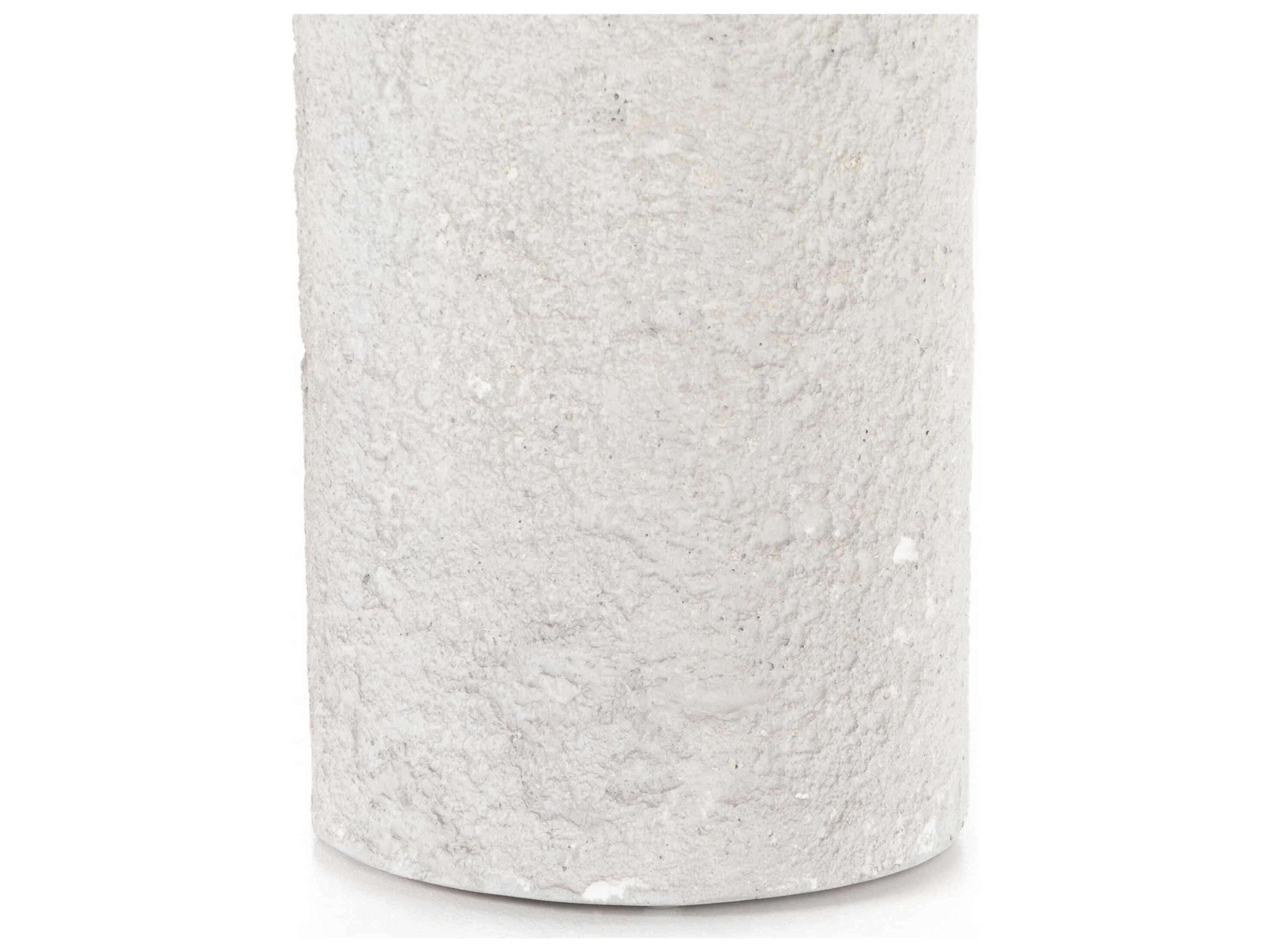 Luxecor Globetrotter Outdoor Blanc White / Matte Concrete Round End Table