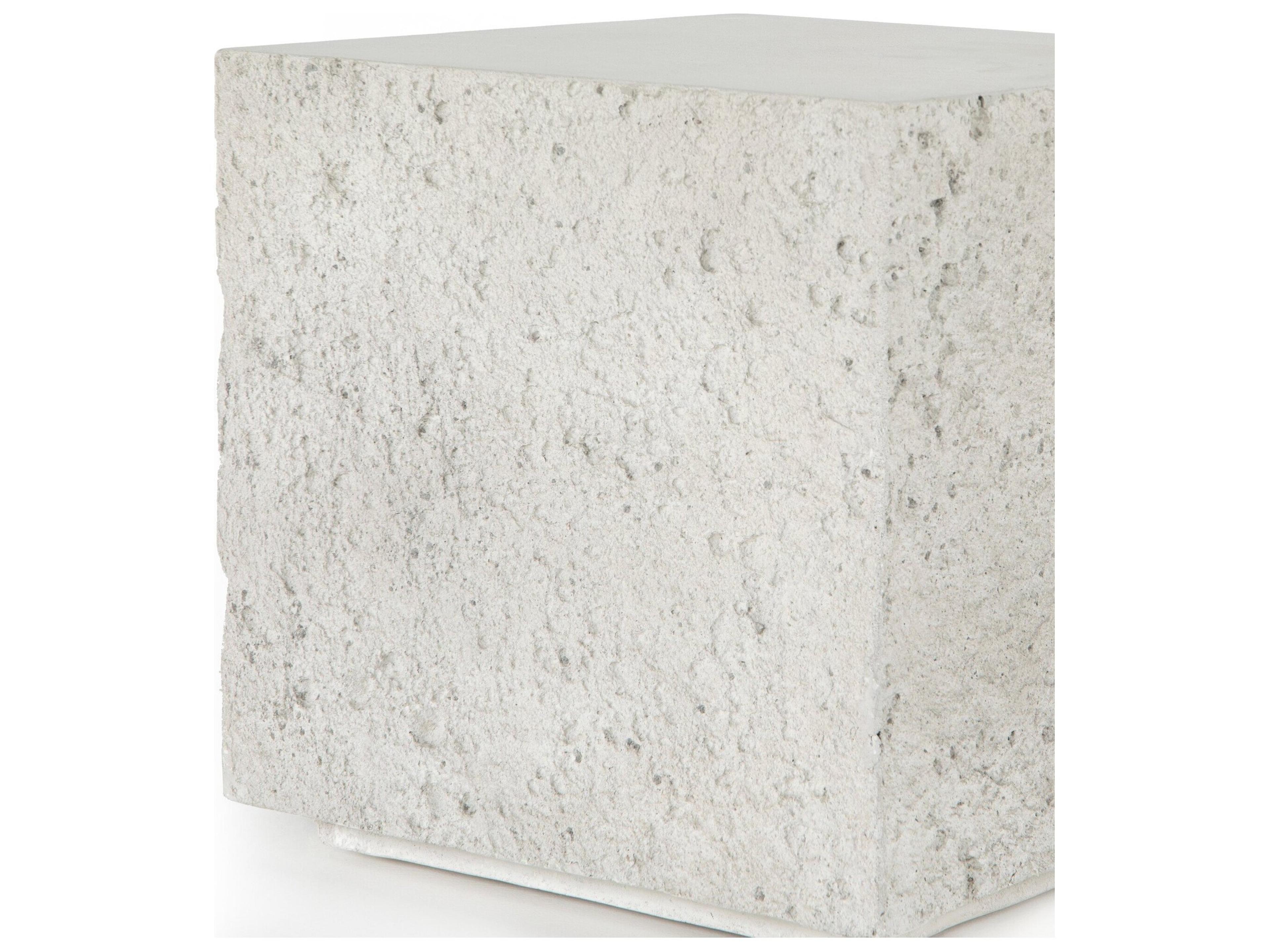 Luxecor Globetrotter Outdoor Blanc White / Matte Concrete Square End Table