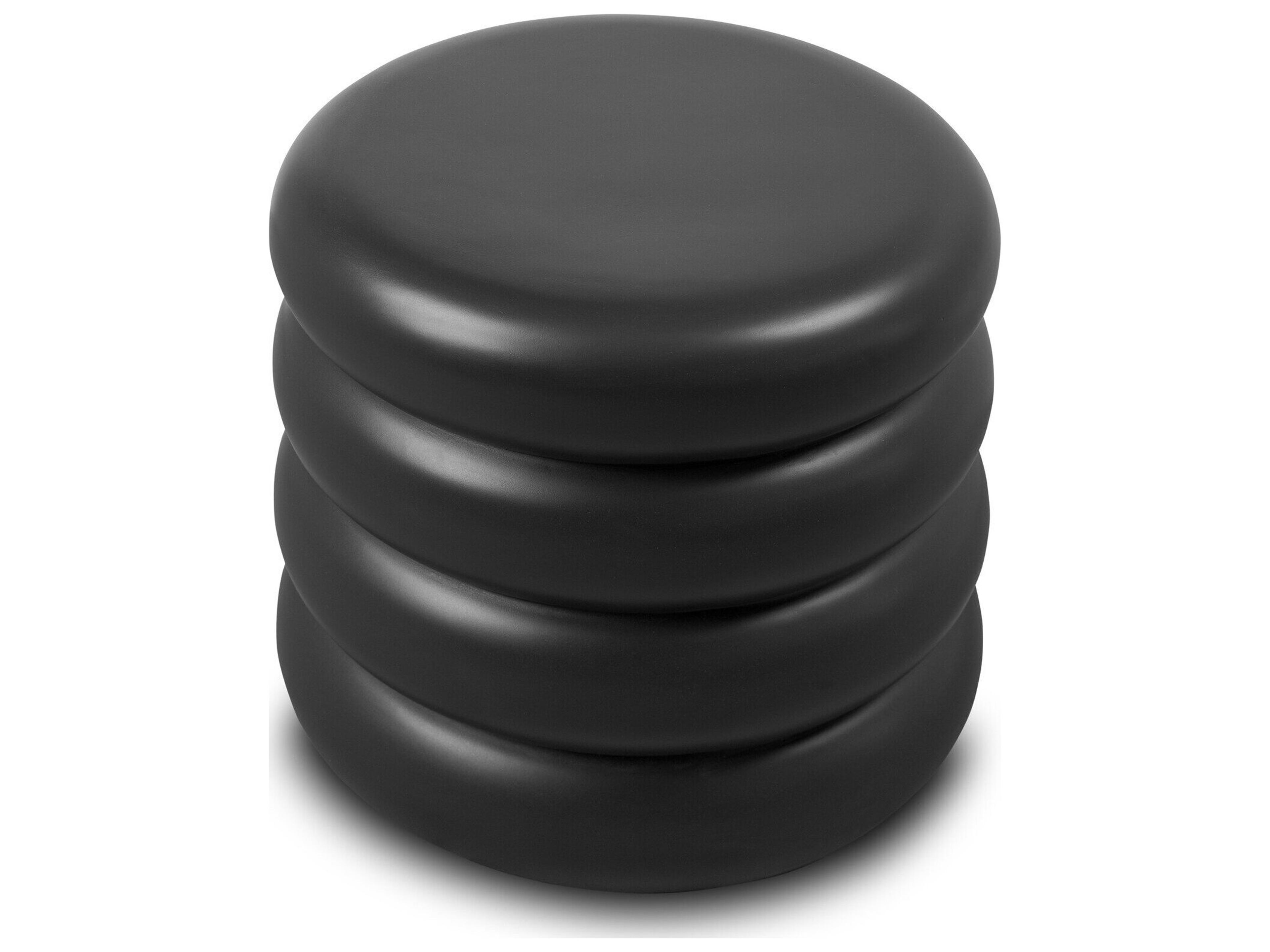 Four Hands Outdoor Thayer Black Concrete Round End Table