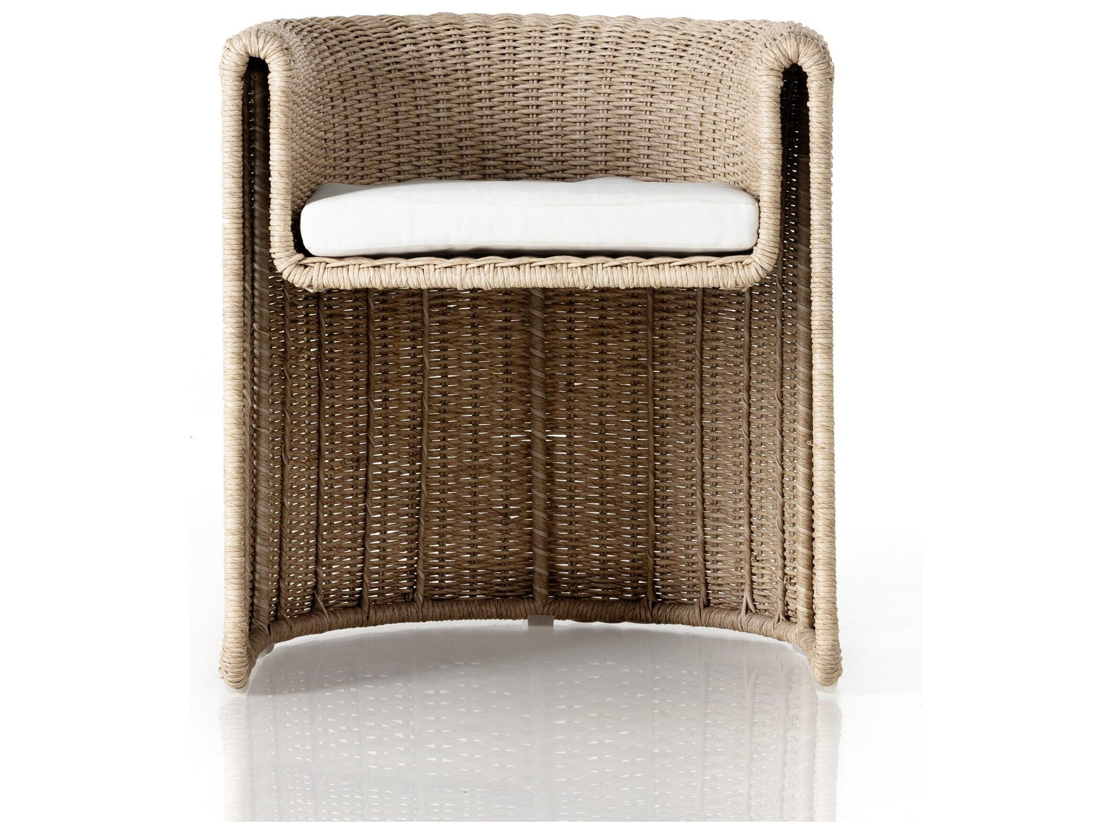 Globetrotter Outdoor Vintage White Dining Chair with Stinson Cushion