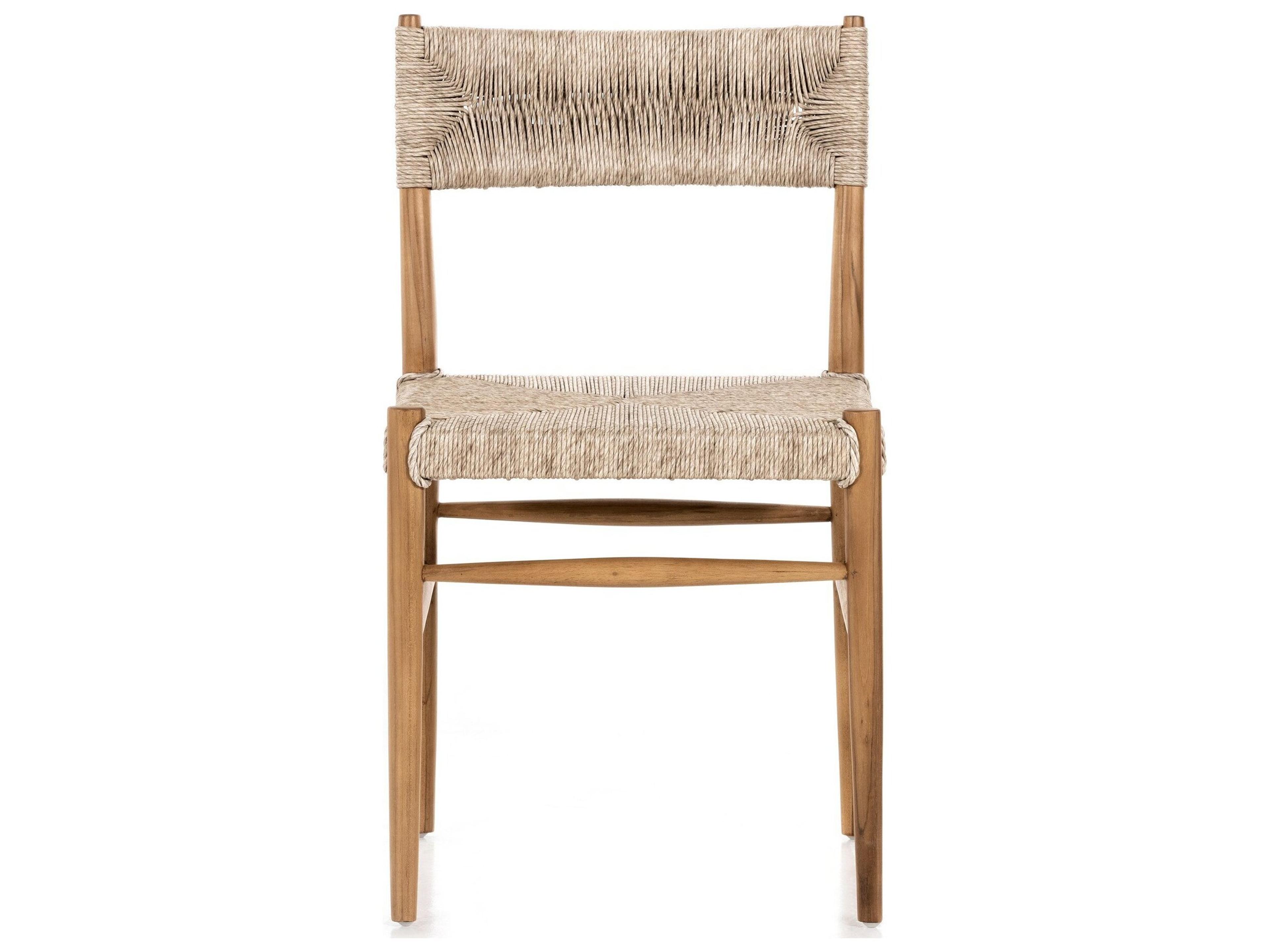 Four Hands Outdoor Grass Roots Lomas Natural Teak Rope Dining Side Chair