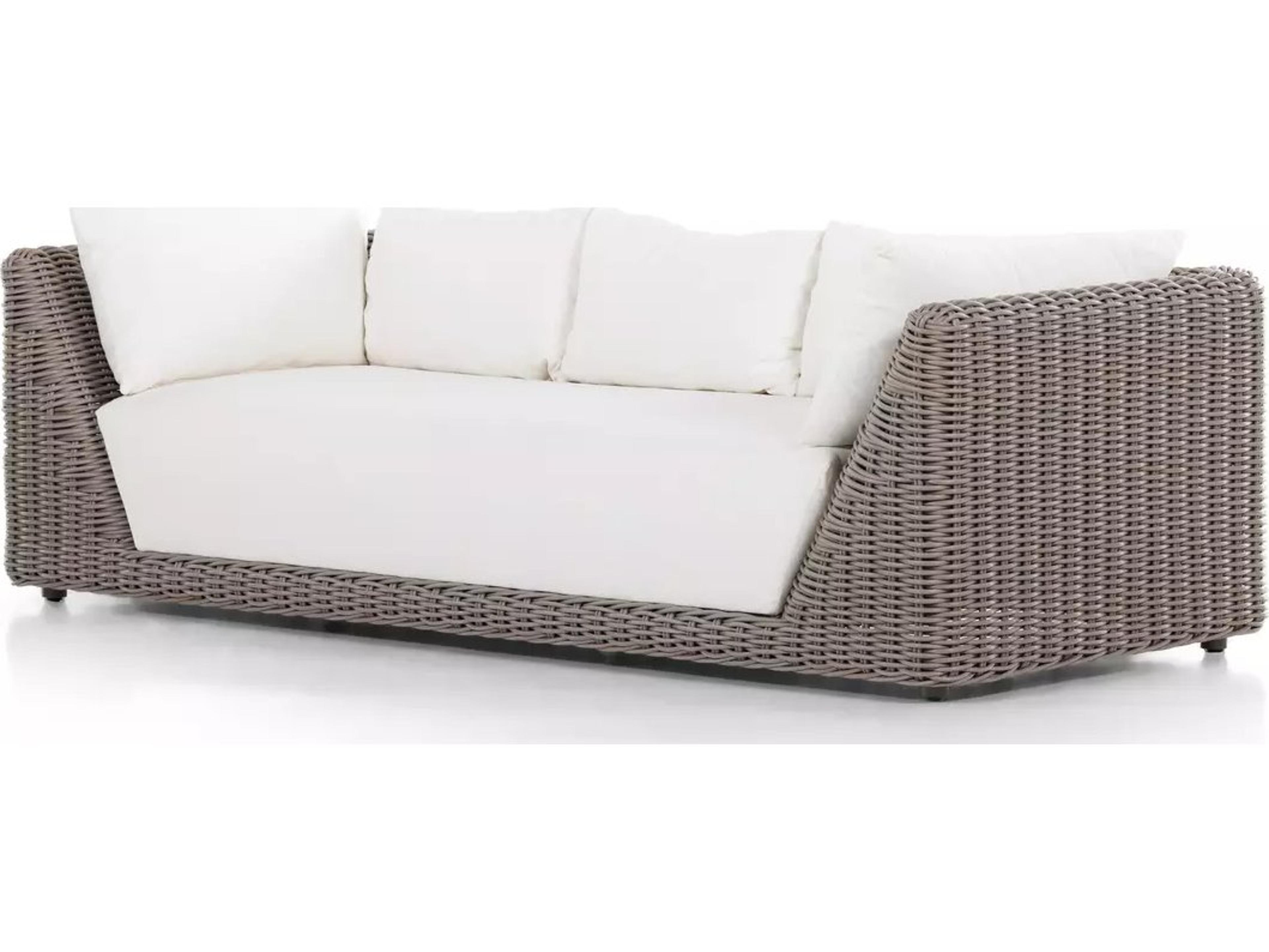 Globetrotter Outdoor Como Venao Ivory Natural Woven Polypropylene Cushion Sofa