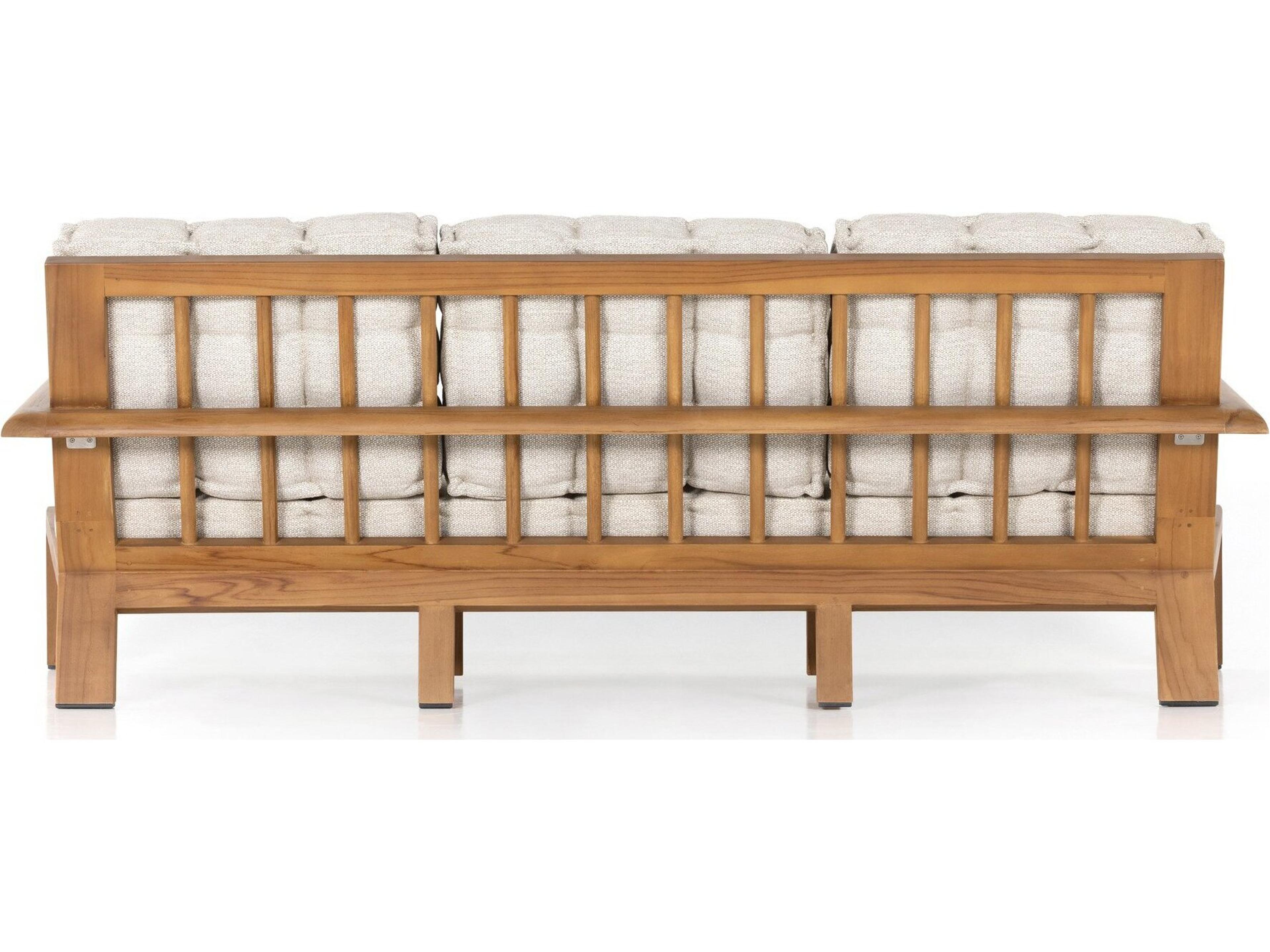 Four Hands Outdoor Solano Faye Sand / Natural Teak Cushion Sofa