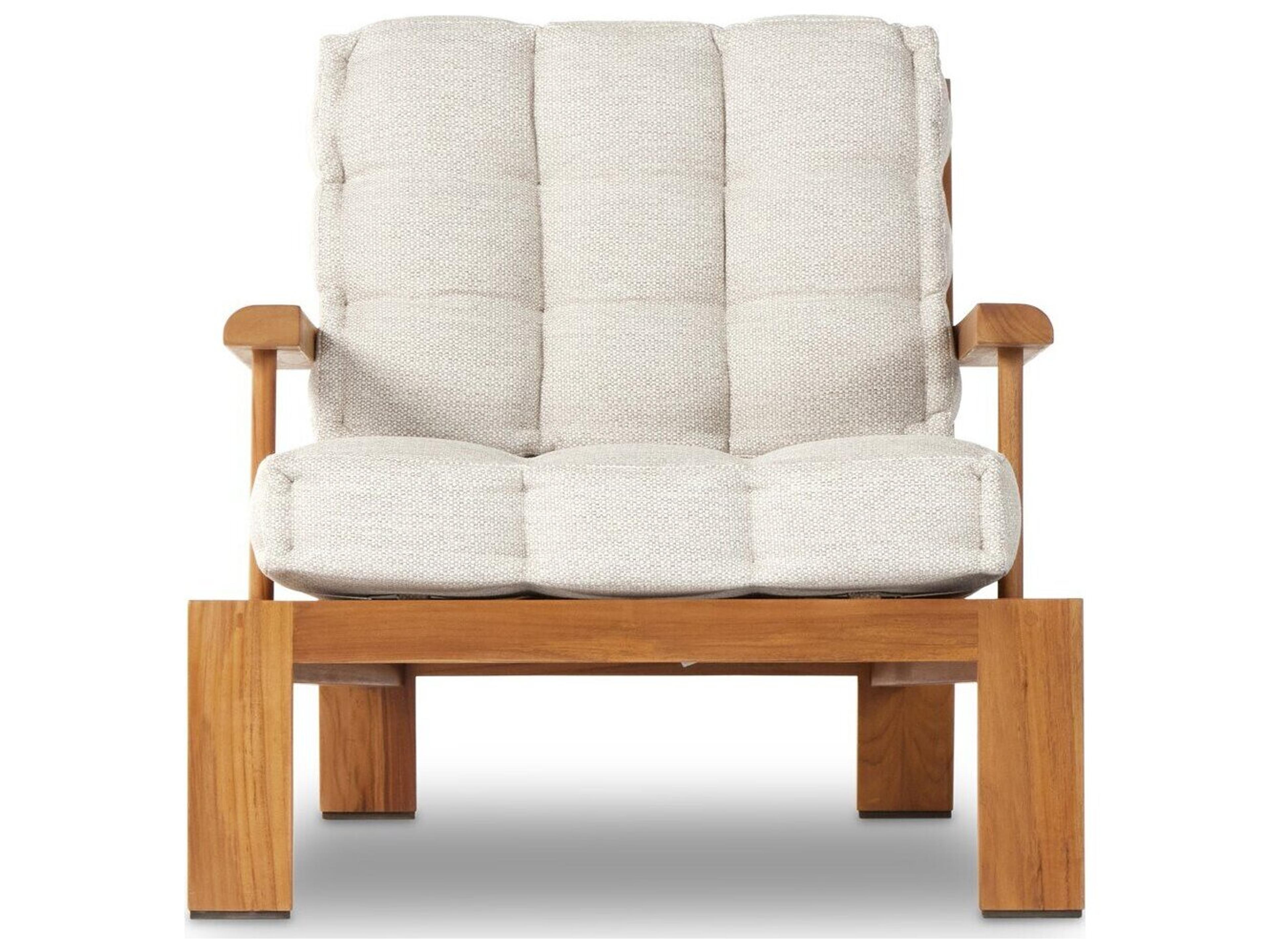 Four Hands Outdoor Solano Faye Sand / Natural Teak Cushion Lounge Chair