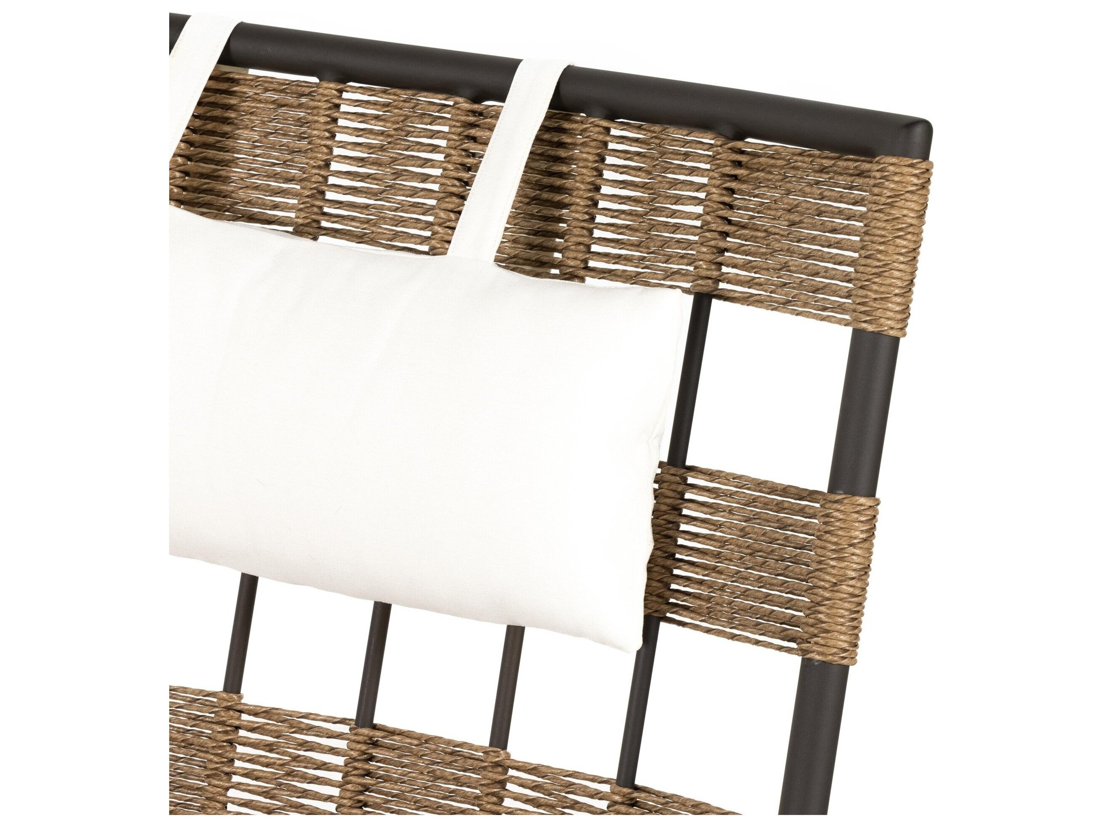 Luxecor Globetrotter Outdoor Bronze Aluminum / Faux Dark Hyacinth Lounge Chair with Natural Ivory Cushion