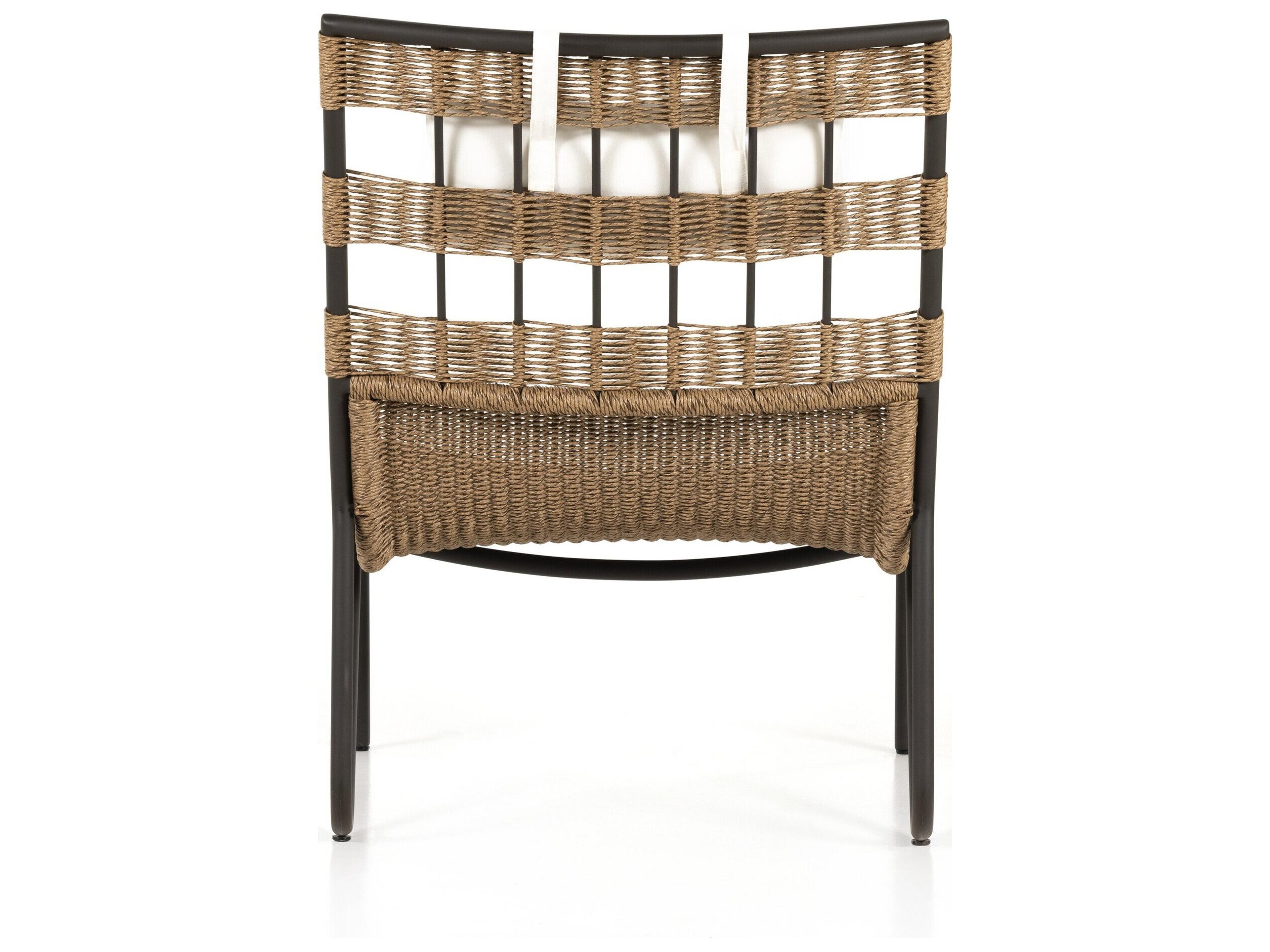 Luxecor Globetrotter Outdoor Bronze Aluminum / Faux Dark Hyacinth Lounge Chair with Natural Ivory Cushion