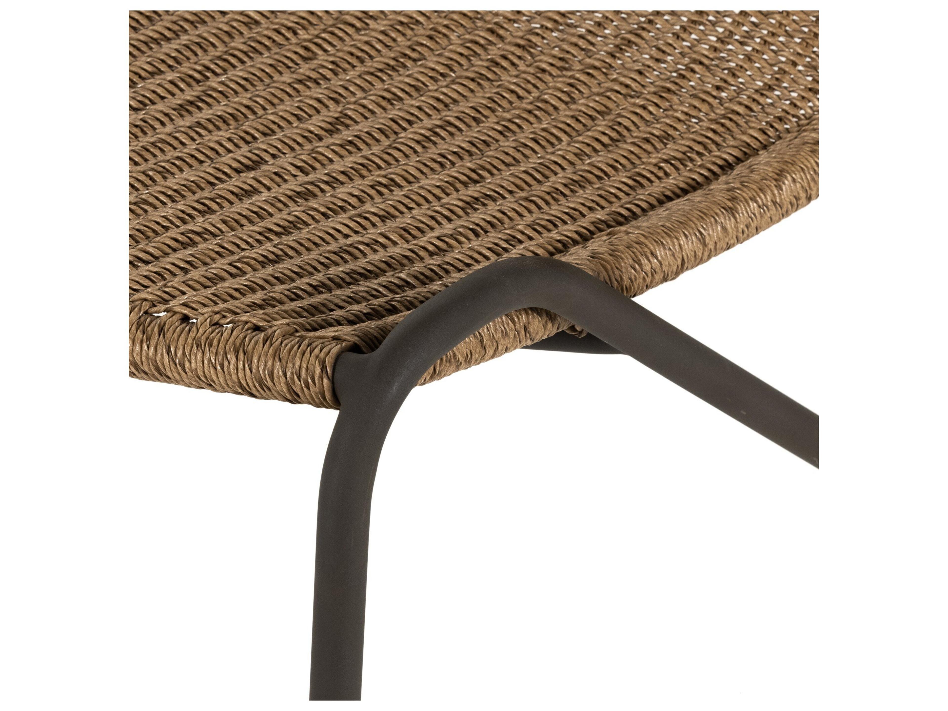 Luxecor Globetrotter Outdoor Bronze Aluminum / Faux Dark Hyacinth Lounge Chair with Natural Ivory Cushion