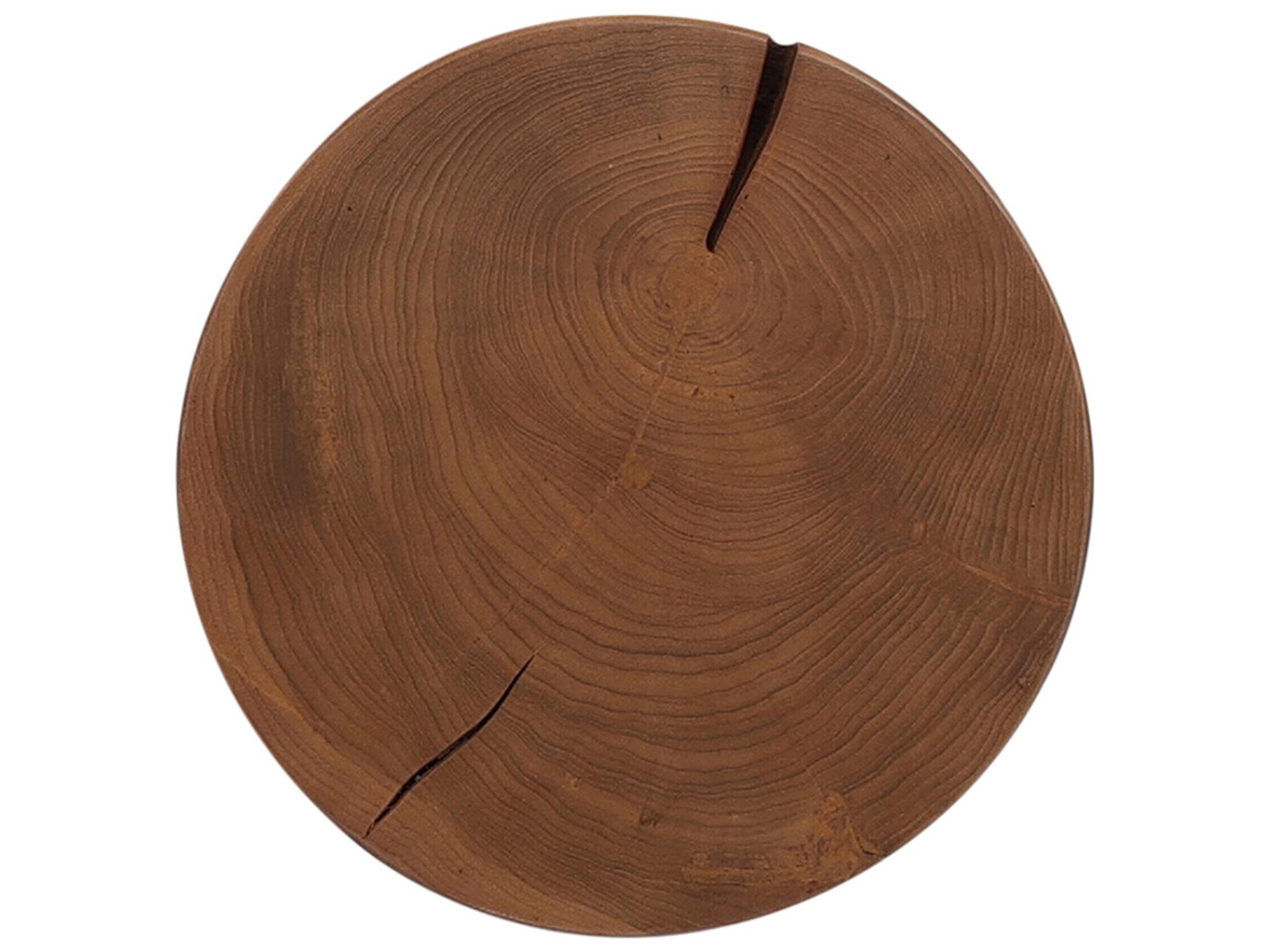 Luxecor Globetrotter Outdoor Natural Teak Round End Table