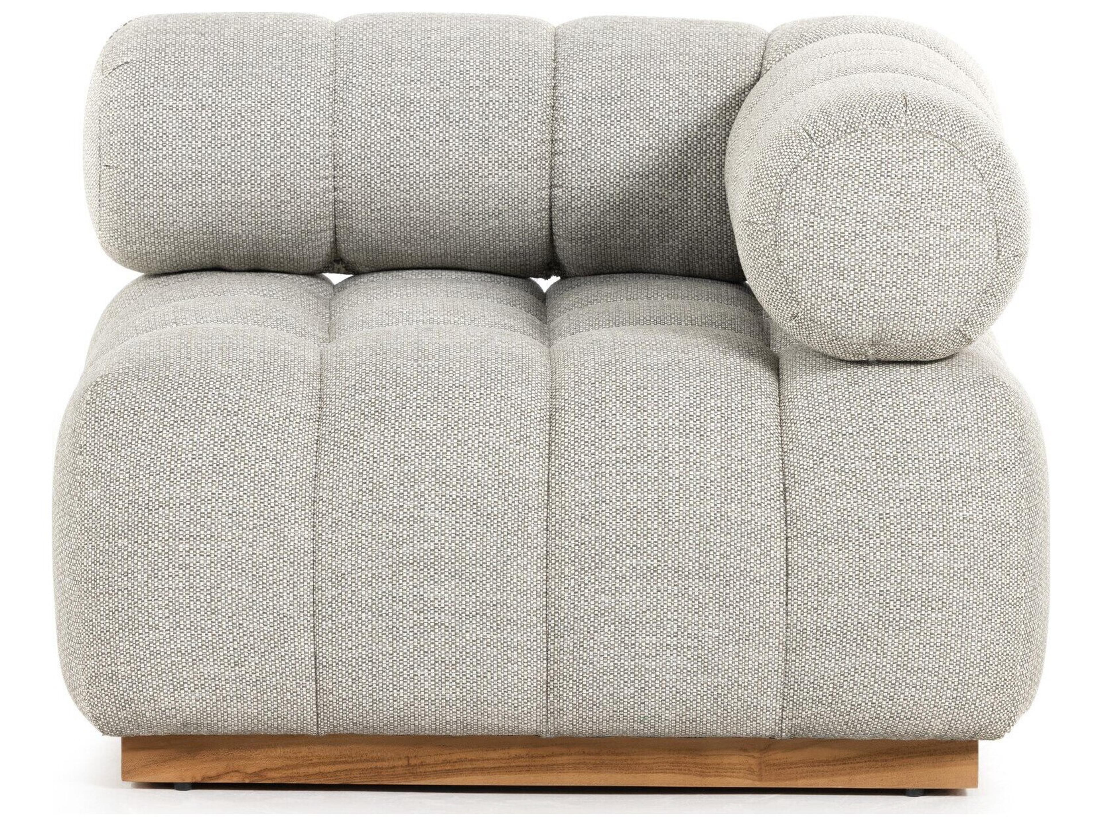 Luxecor Globetrotter Outdoor Natural Teak / Faye Ash Cushion Corner Lounge Chair