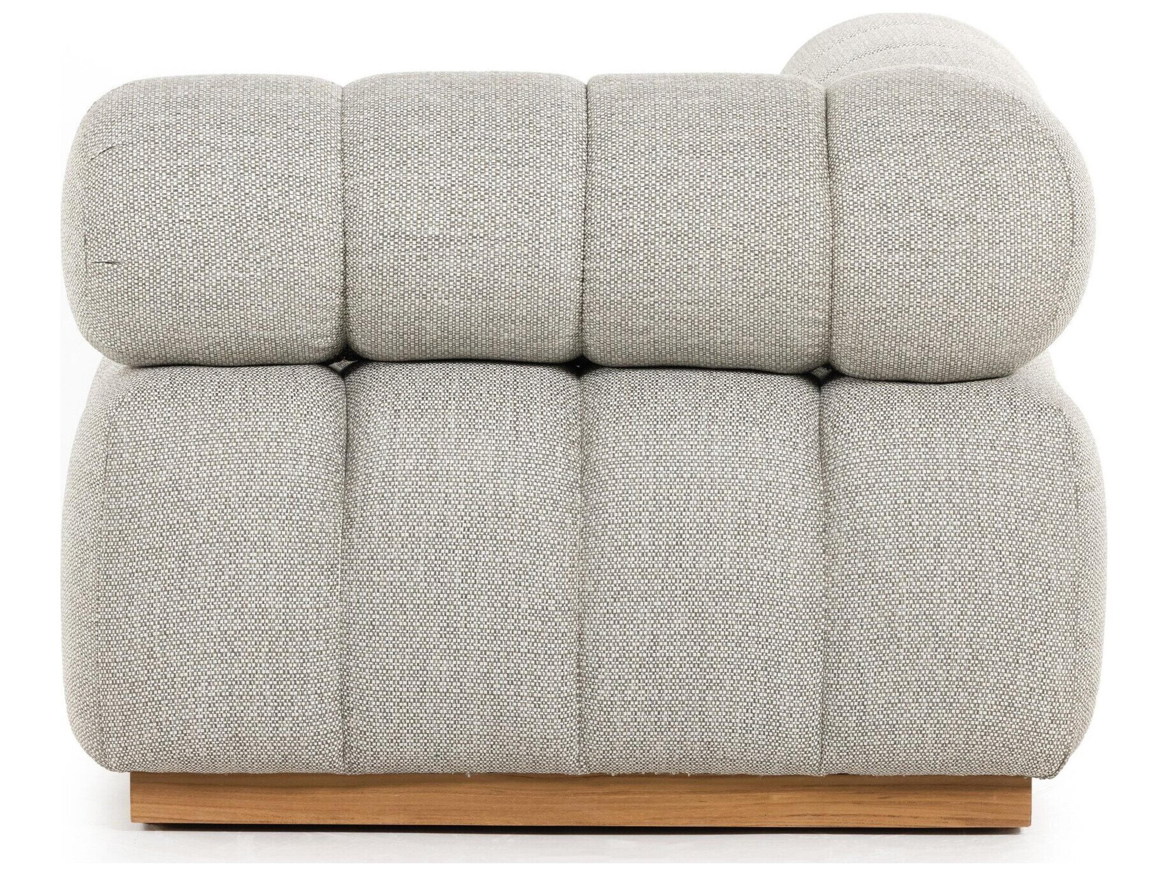 Luxecor Globetrotter Outdoor Natural Teak / Faye Ash Cushion Corner Lounge Chair