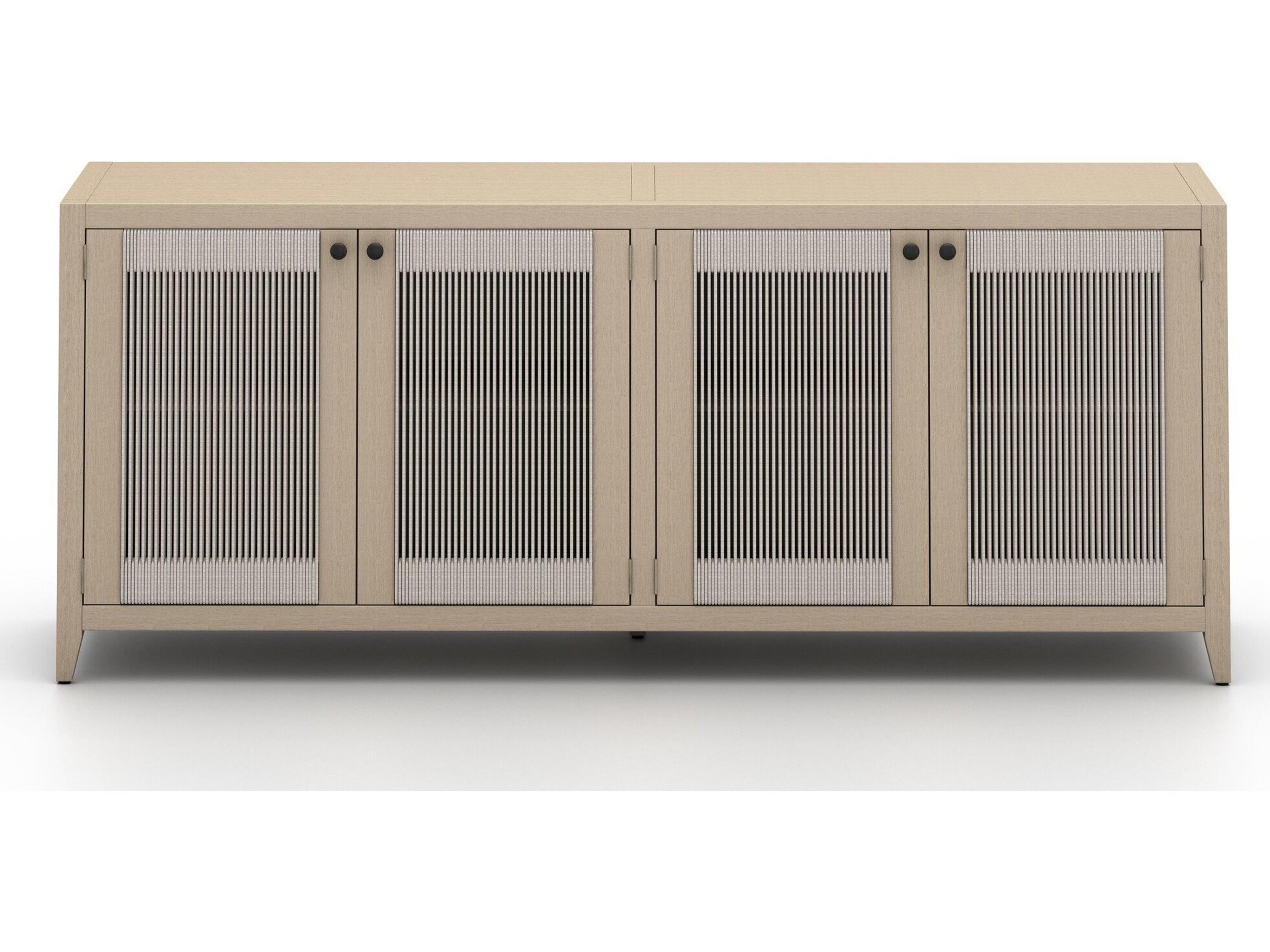 Four Hands Outdoor Solano Washed Brown Teak / Grey Rope Sideboard