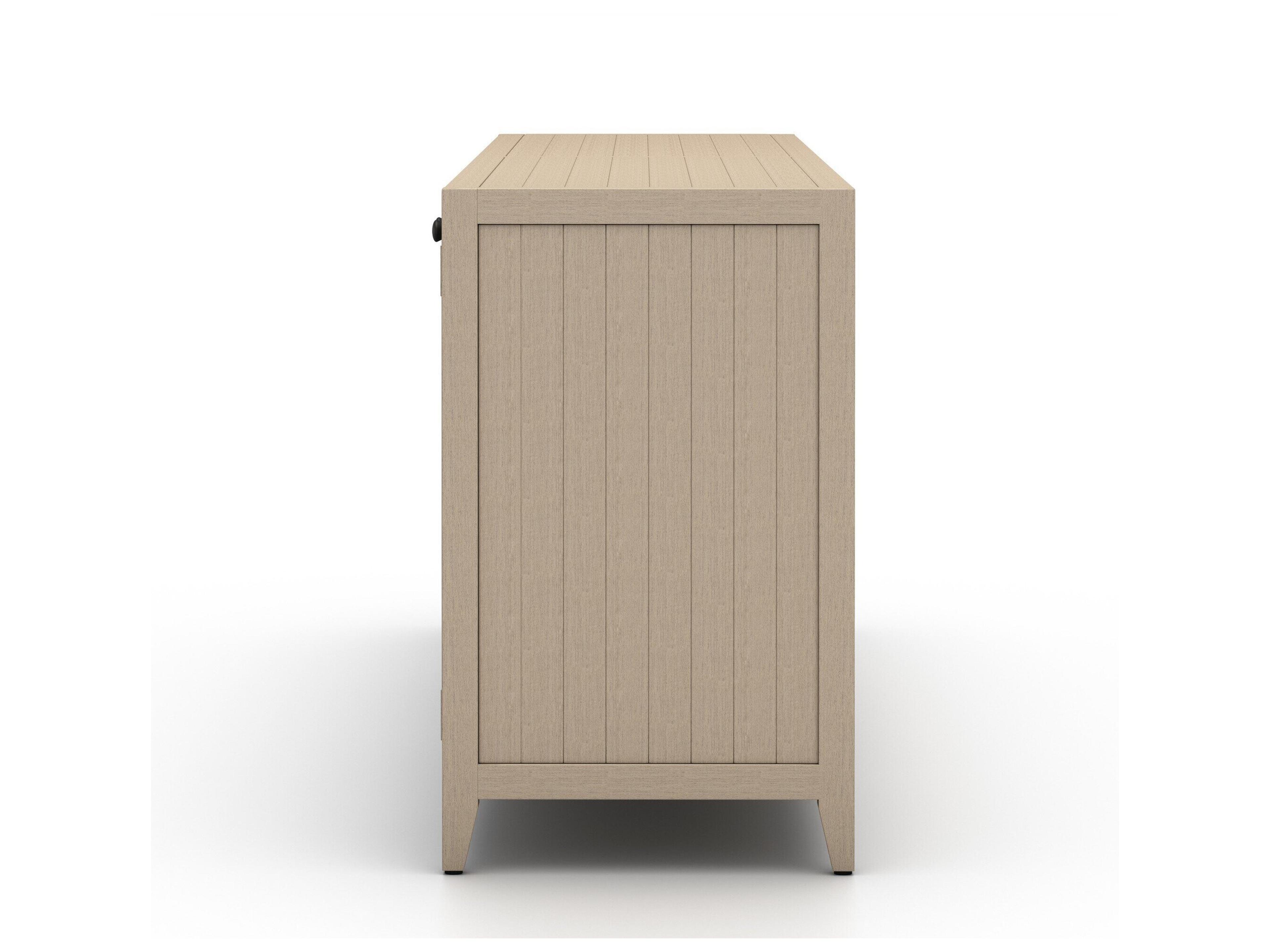 Four Hands Outdoor Solano Washed Brown Teak / Grey Rope Sideboard