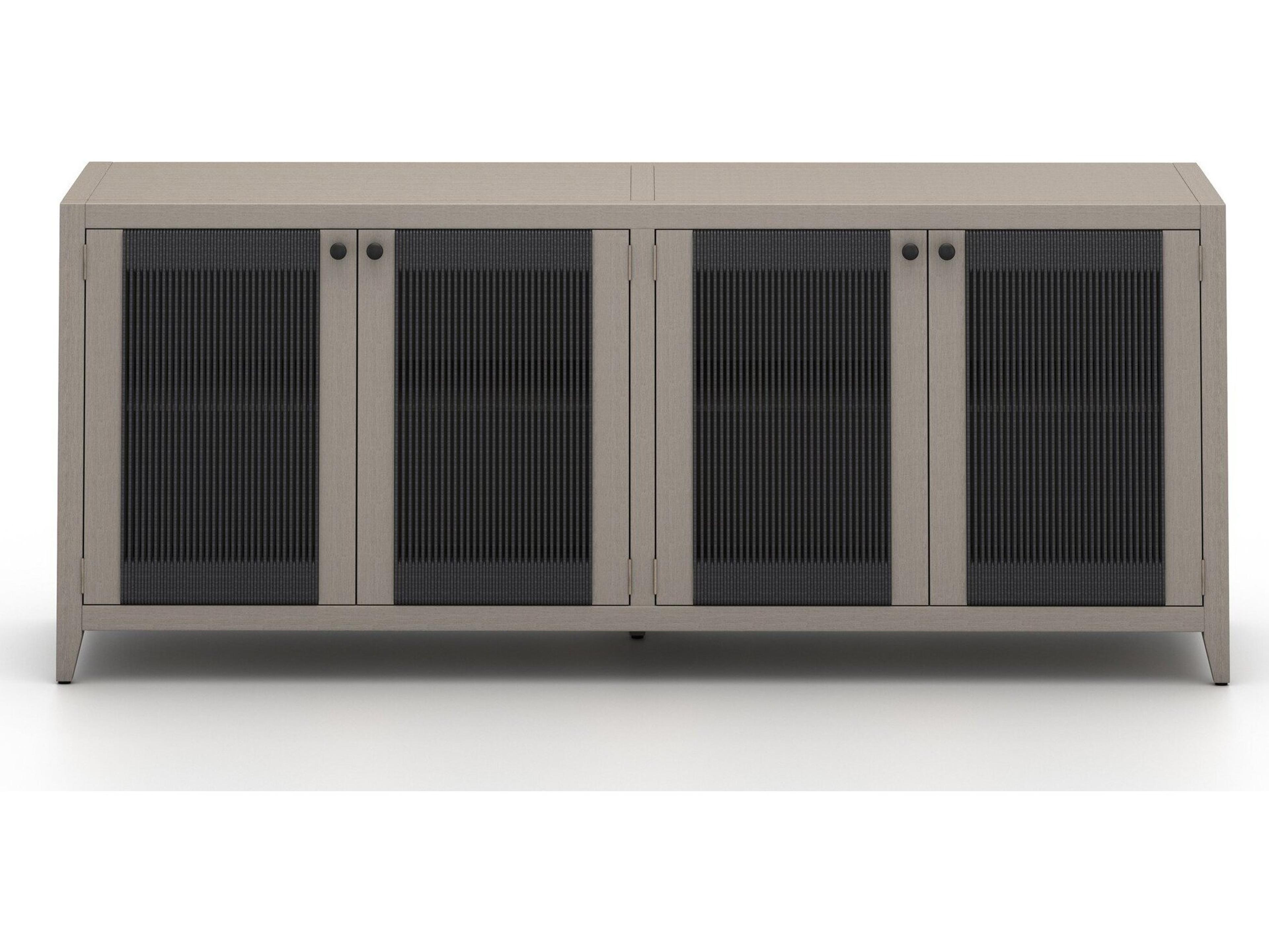 Four Hands Outdoor Solano Weathered Grey Teak / Dark Grey Rope Sideboard