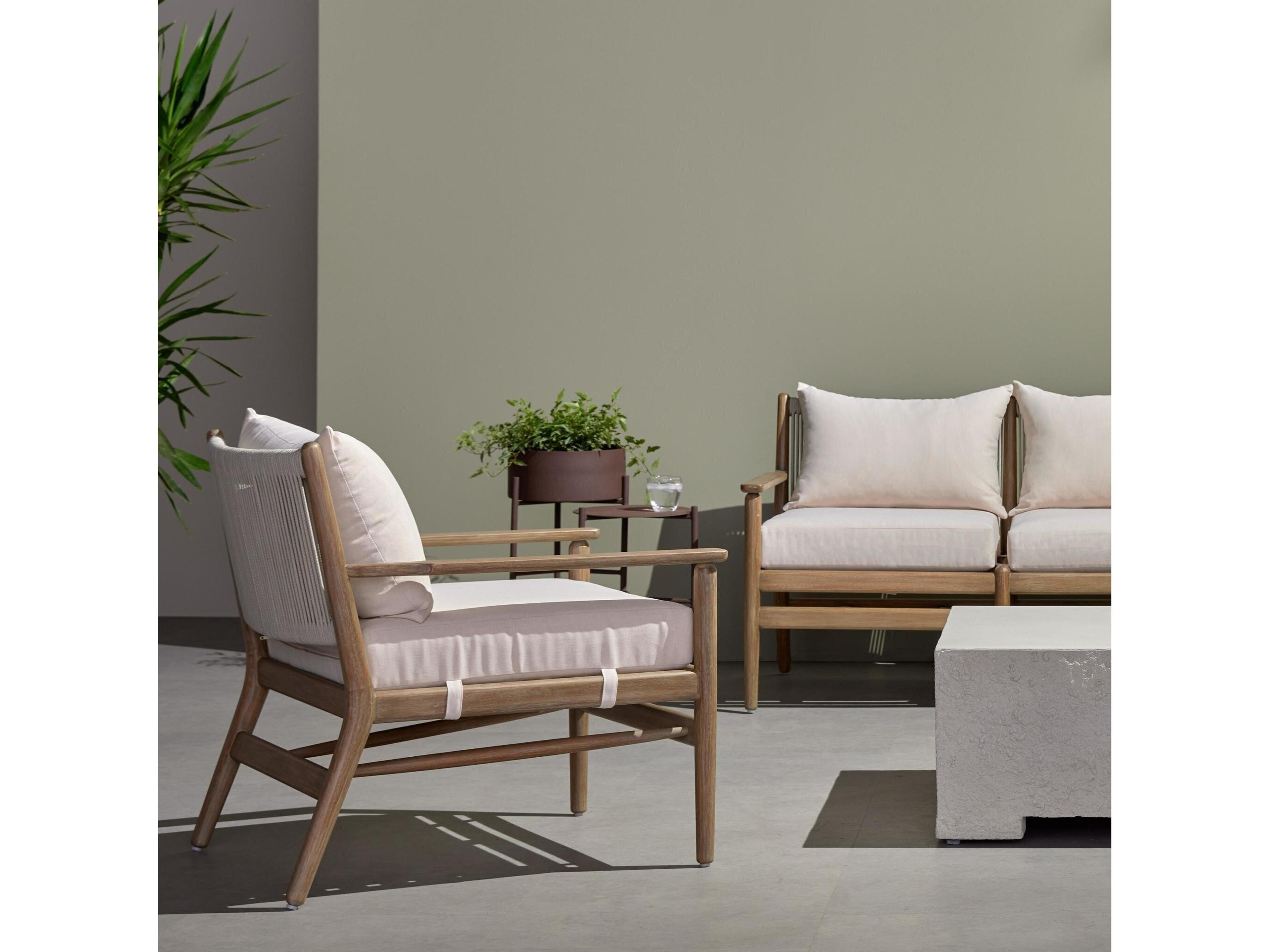 Luxecor Globetrotter Outdoor Natural Rope / Lakin Oat Eucalyptus Lounge Chair