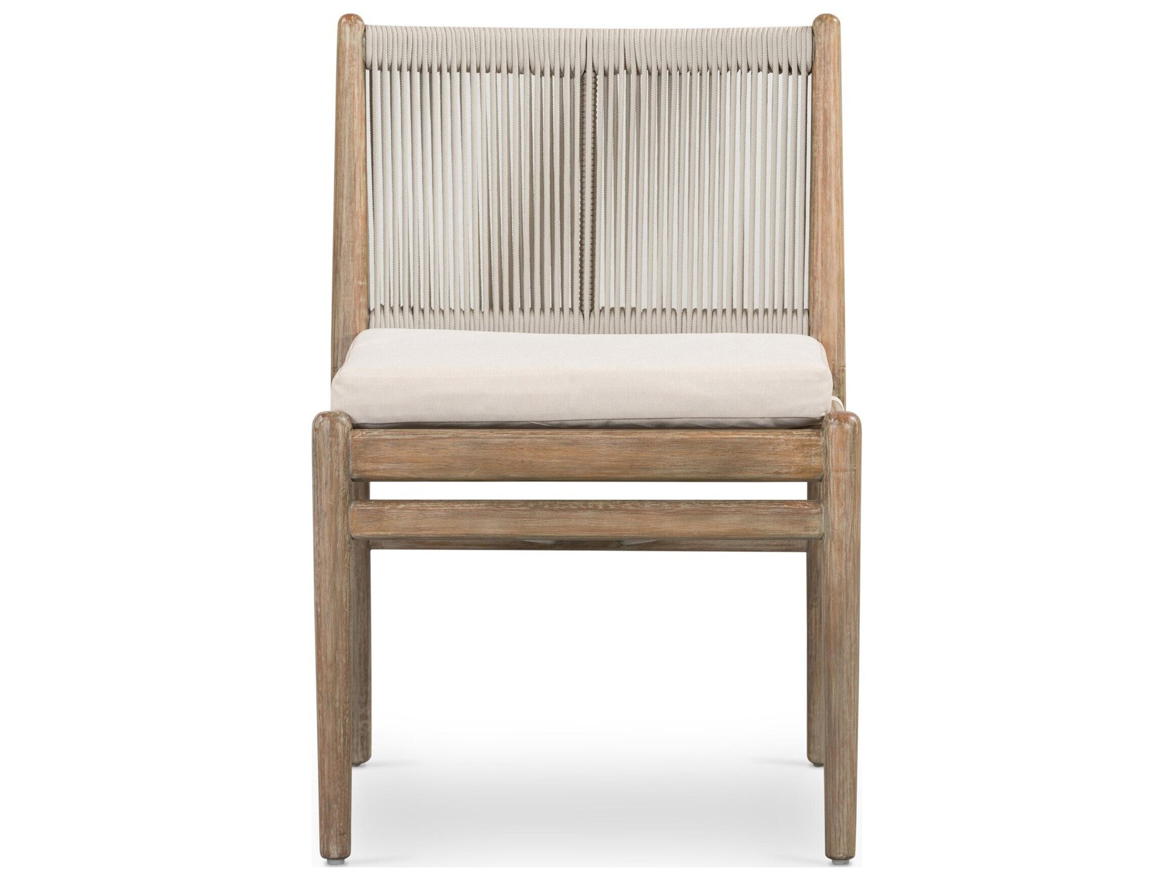 Four Hands Outdoor Halsted Rosen Lakin Oat / Natural Eucalyptus Cushion Dining Chair