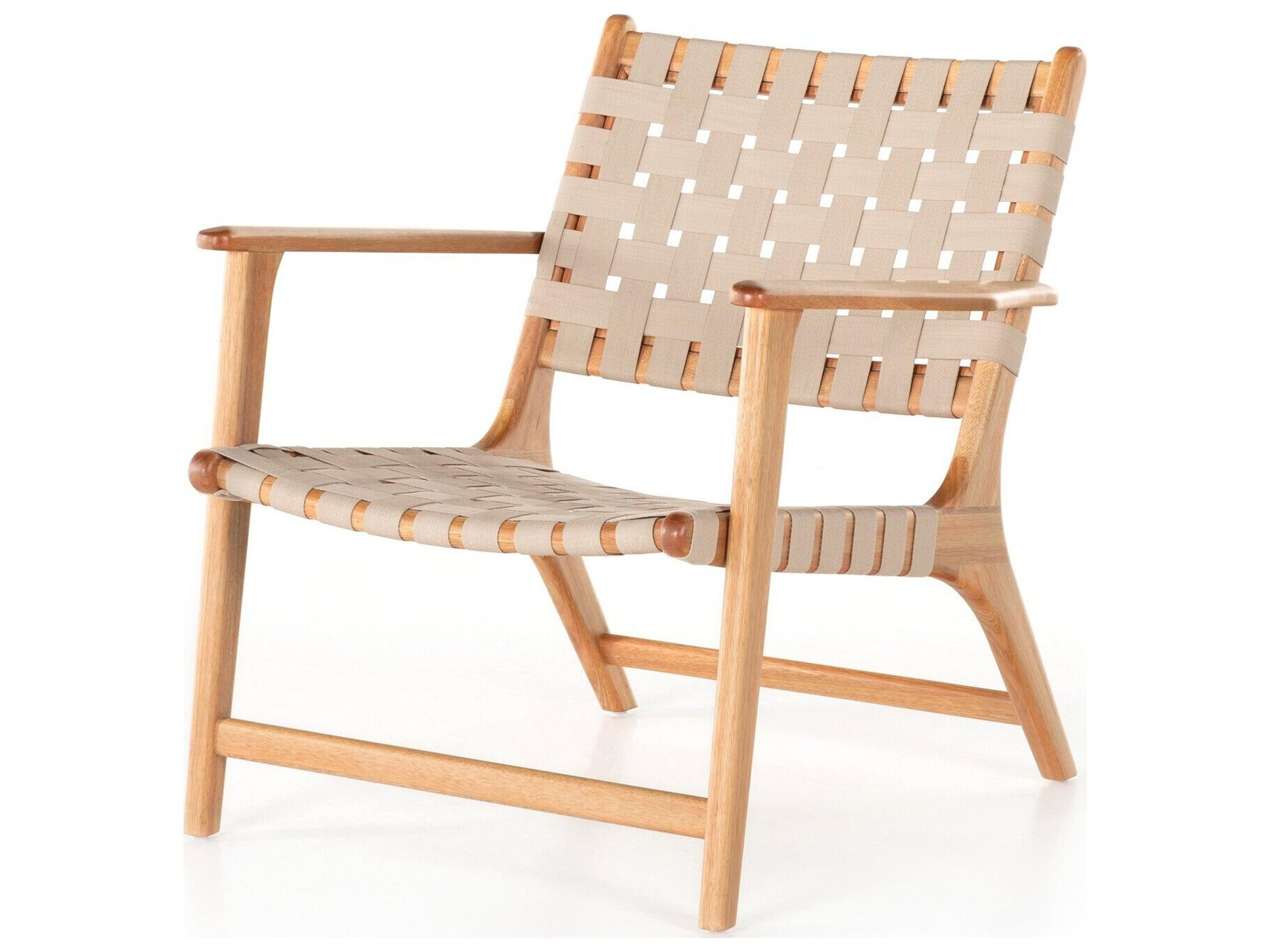 Halsted Jevon Wood Strap Lounge Chair in Soft Khaki