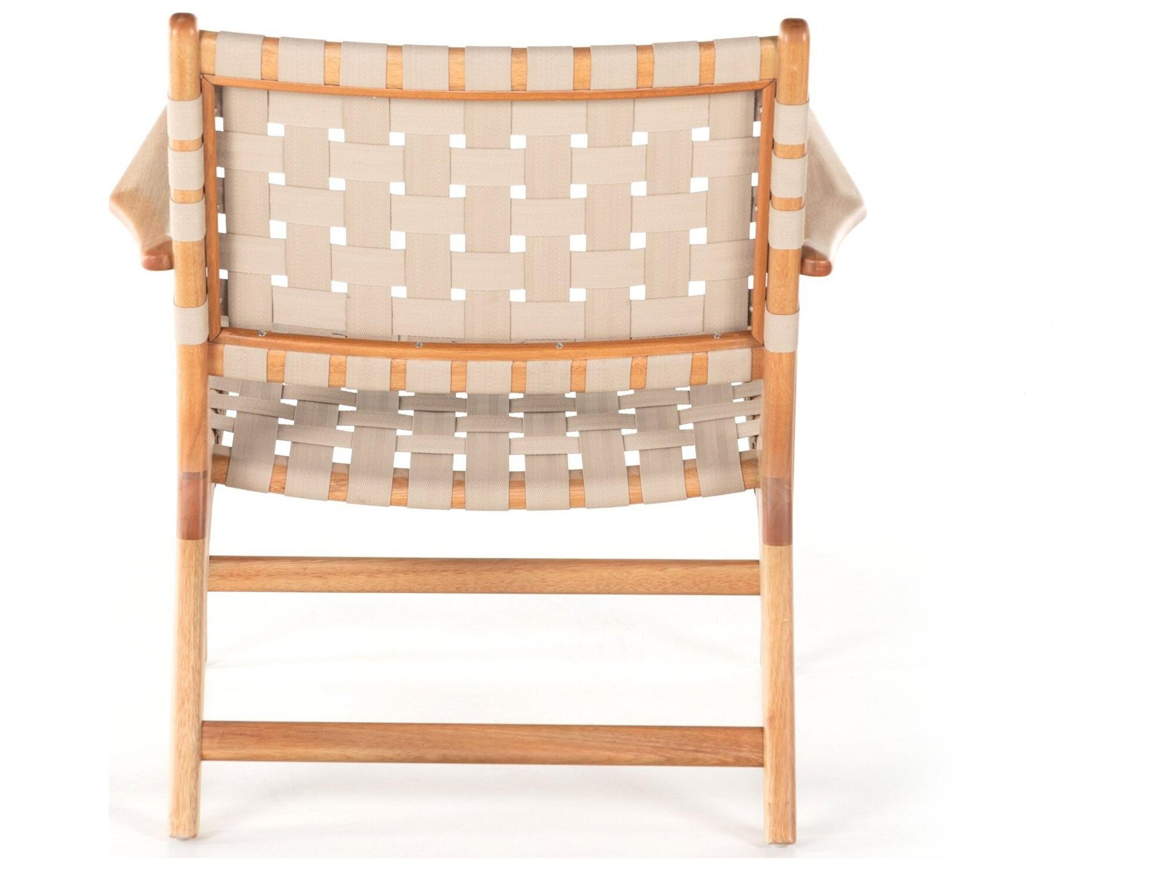 Four Hands Outdoor Halsted Jevon Wood Strap Lounge Chair in Soft Khaki