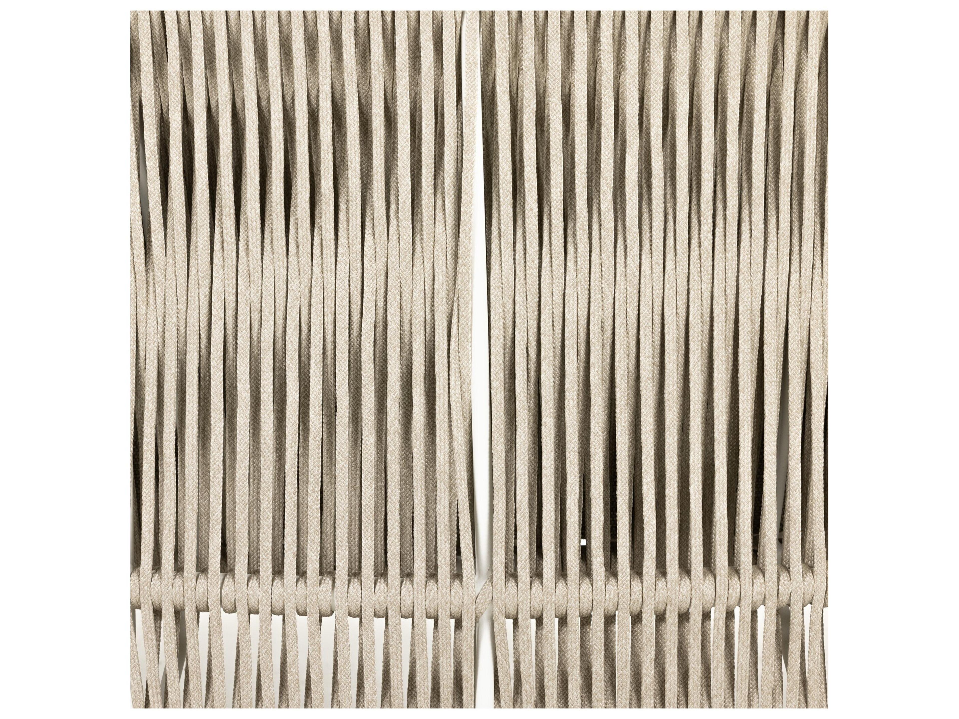 Four Hands Outdoor Solano White Aluminum / Ivory Rope Lounge Bed with Faye Sand Cushion